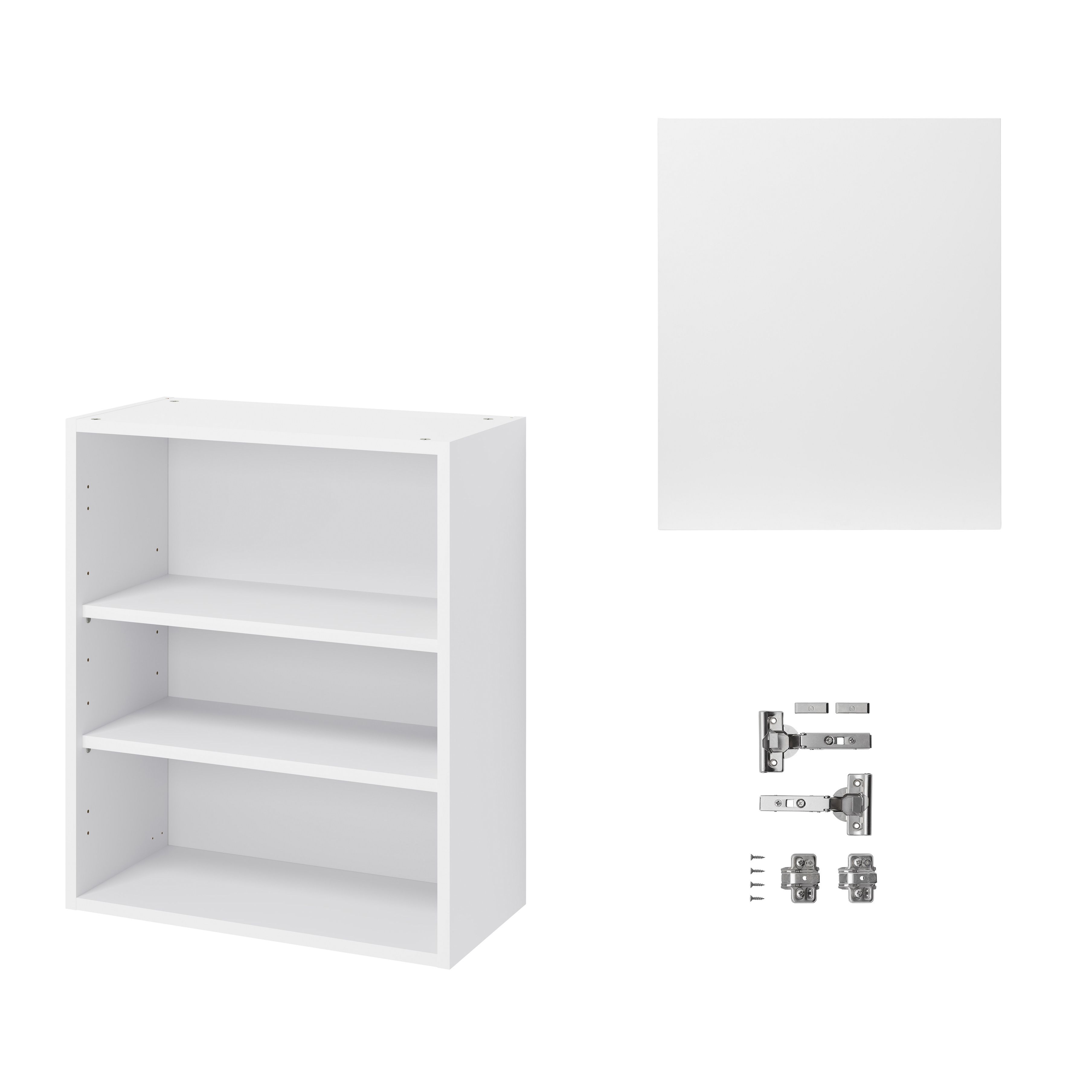 GoodHome Balsamita Matt white slab Wall Kitchen cabinet (W)600mm (H)720mm
