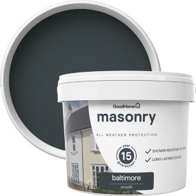 GoodHome Baltimore Smooth Matt Masonry paint, 10L Tin
