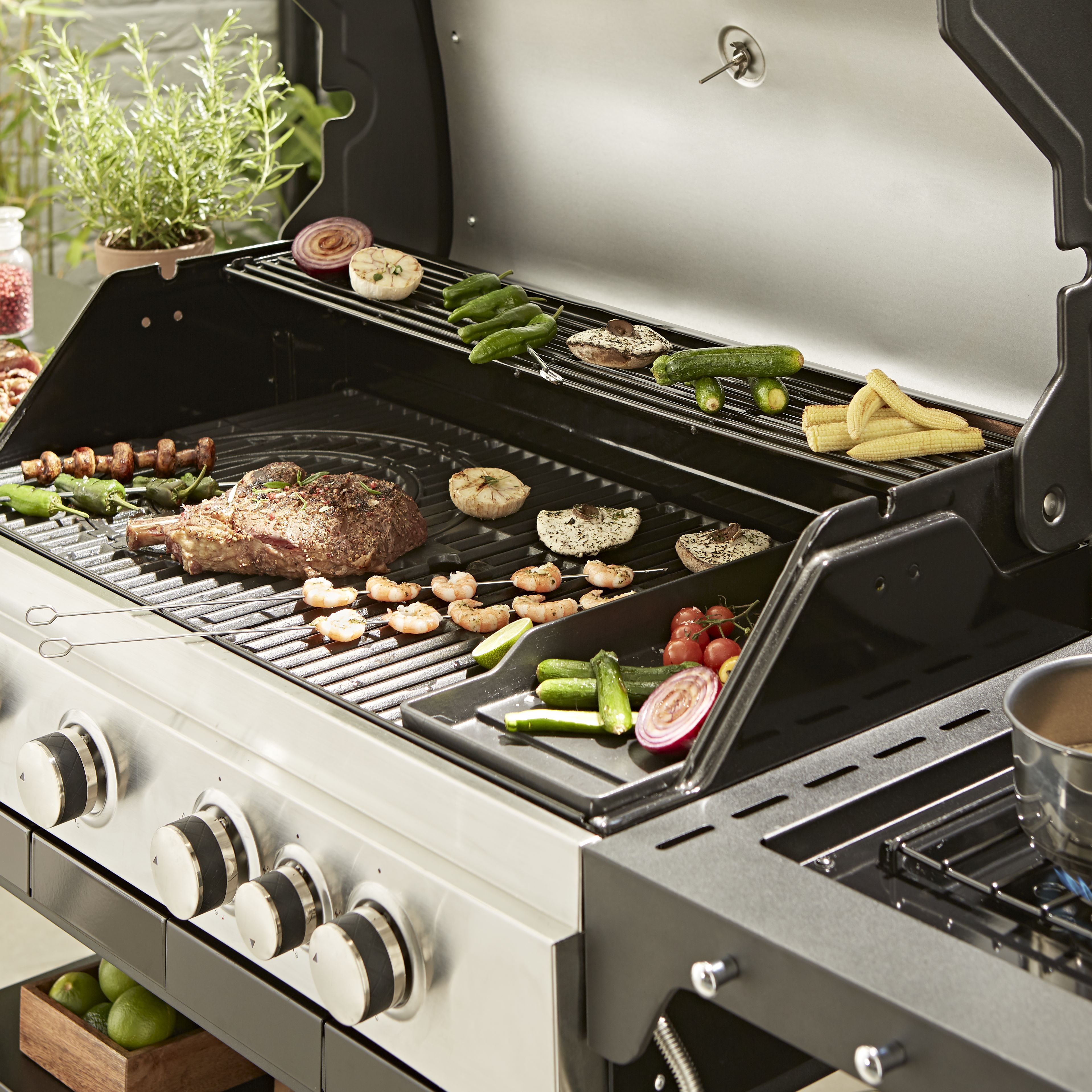 GoodHome Barbecue griddle 43cm(L) x 19.5cm(W)