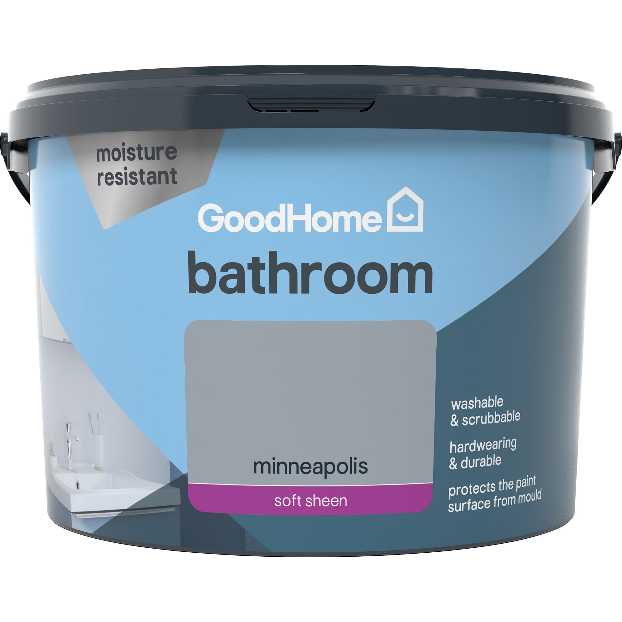 GoodHome Bathroom Minneapolis Soft sheen Emulsion paint, 2.5L