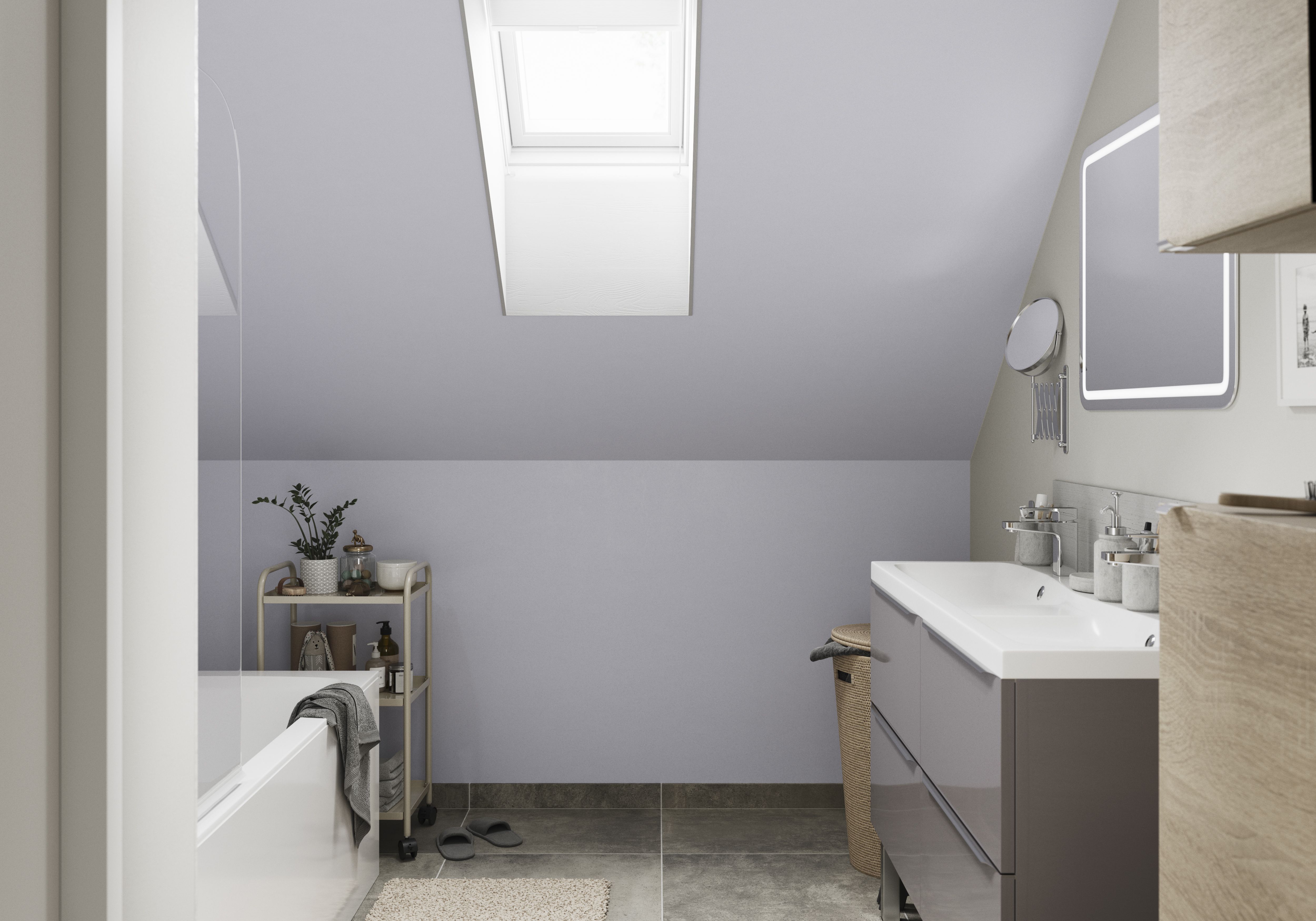 GoodHome Bathroom Whistler Soft sheen Wall & ceiling Emulsion paint, 50ml Tester pot