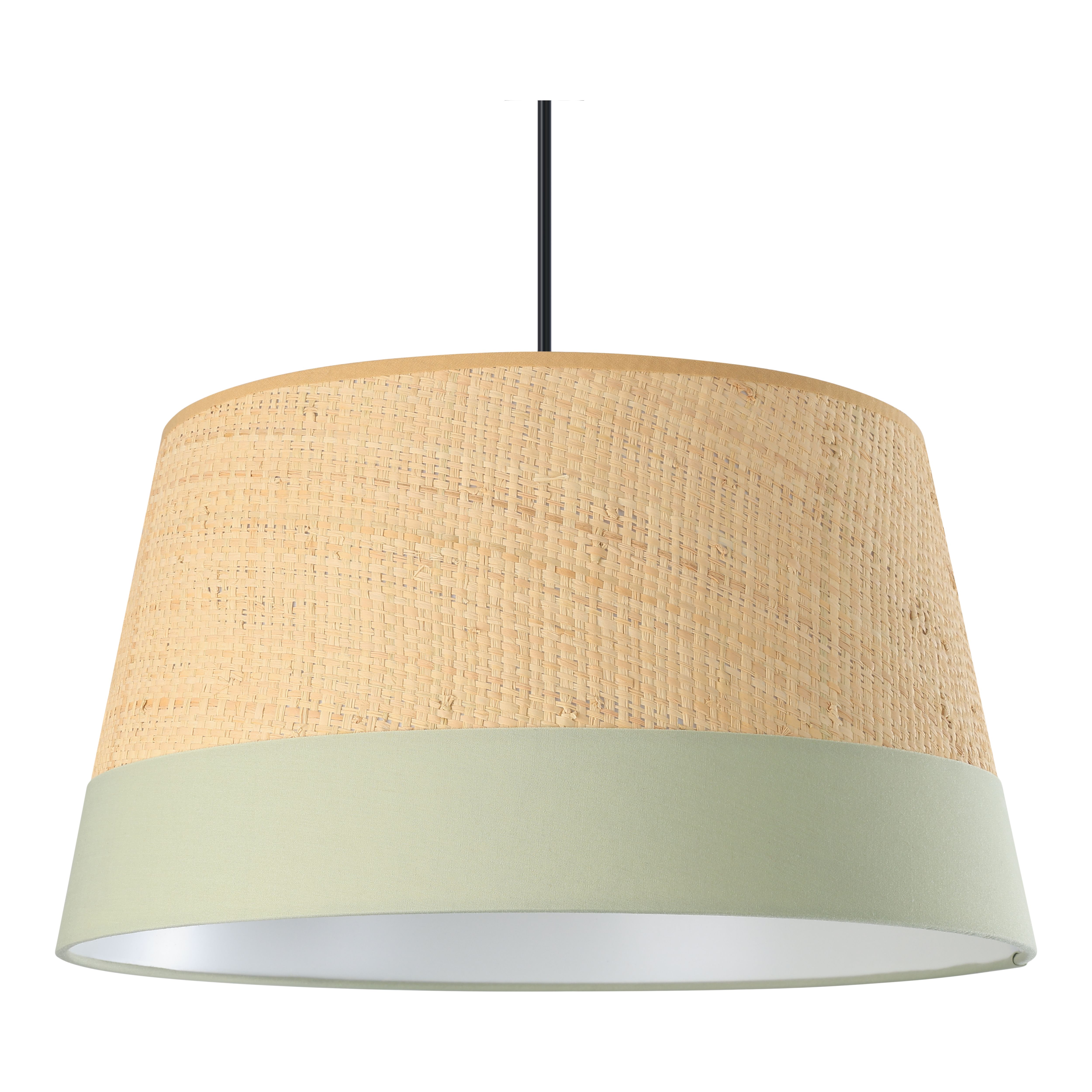 GoodHome Bellbird Green & Natural Round Lamp shade (D)38cm