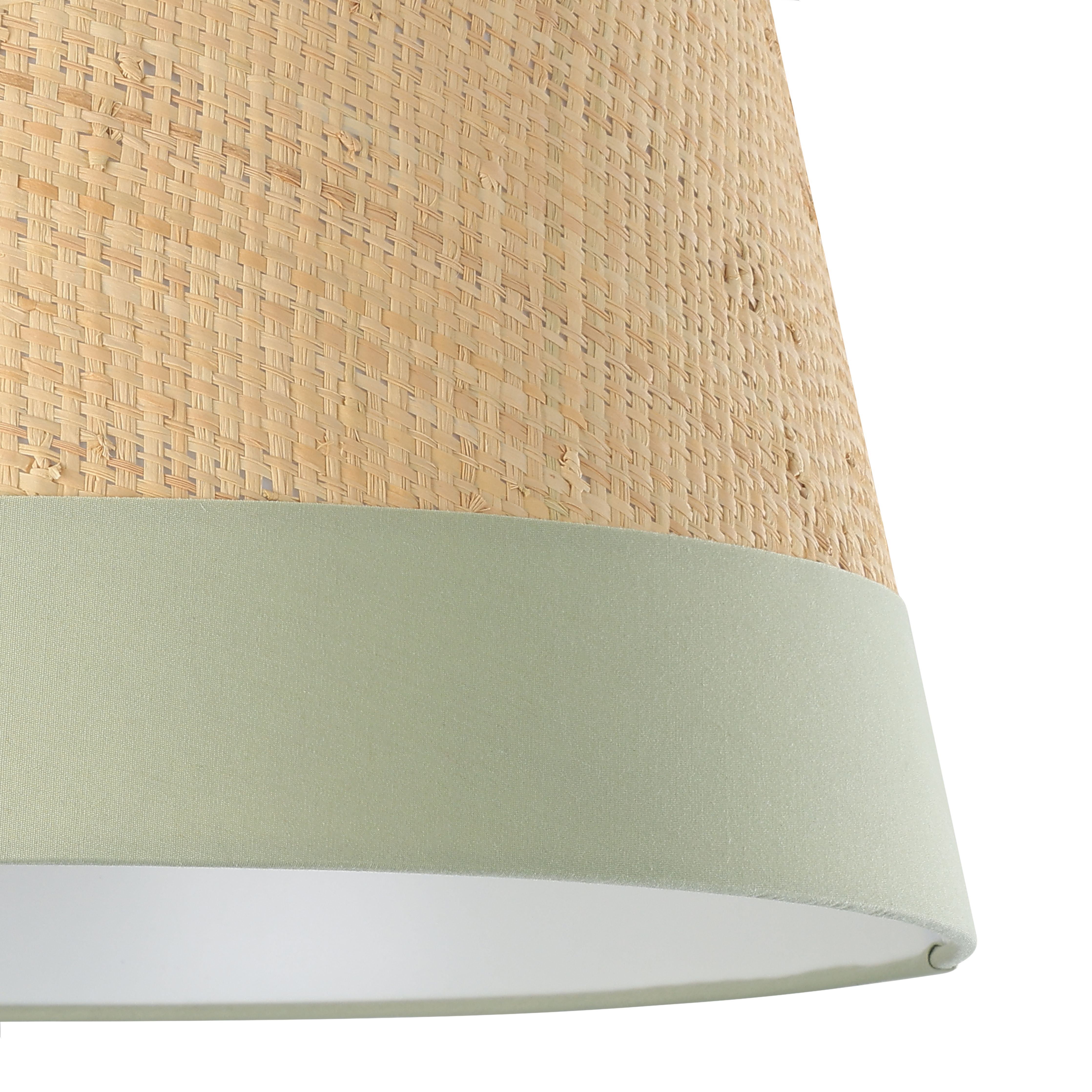 GoodHome Bellbird Green & Natural Round Lamp shade (D)38cm