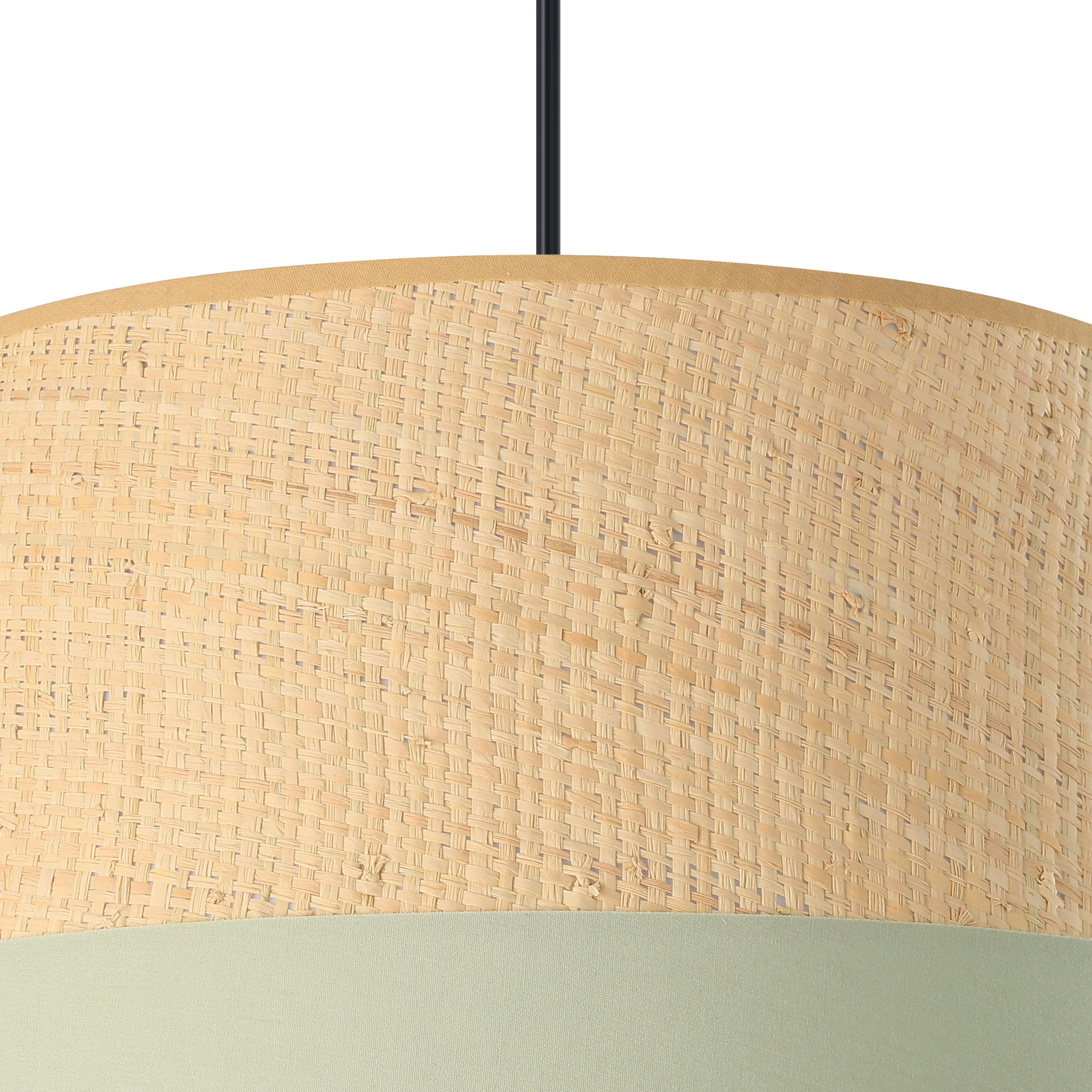 GoodHome Bellbird Green & Natural Round Lamp shade (D)38cm