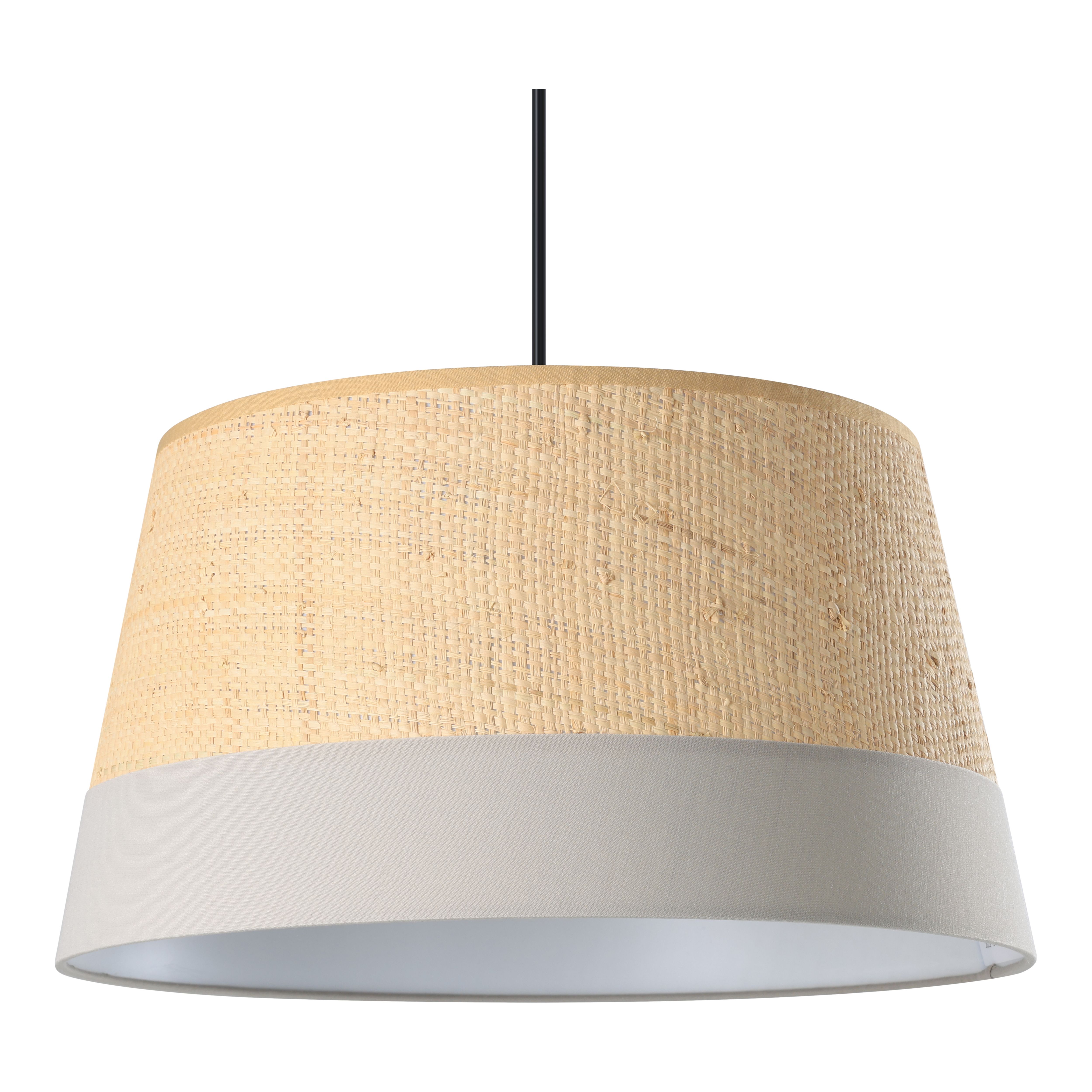 GoodHome Bellbird Grey & Natural Round Lamp shade (D)38cm