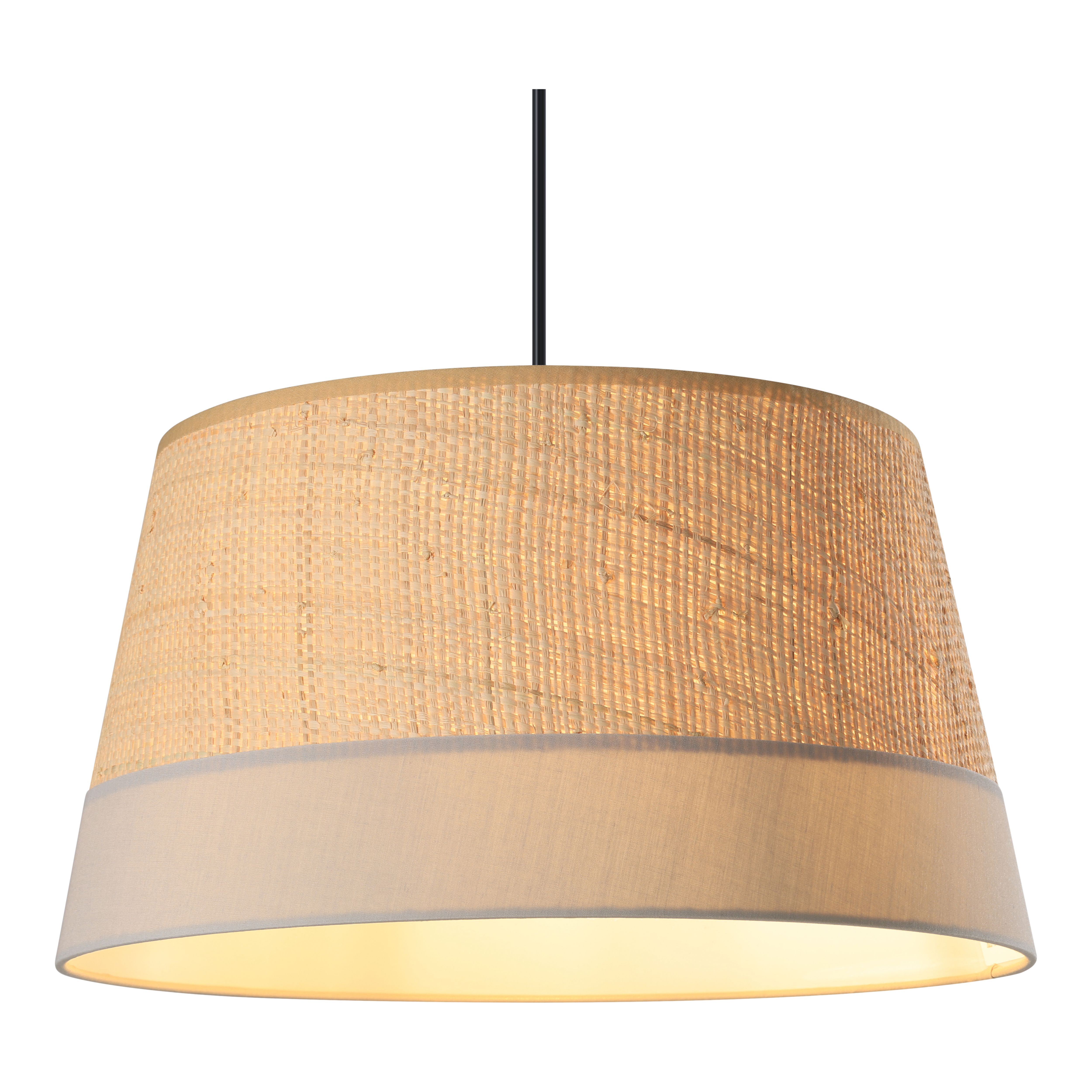 GoodHome Bellbird Grey & Natural Round Lamp shade (D)38cm
