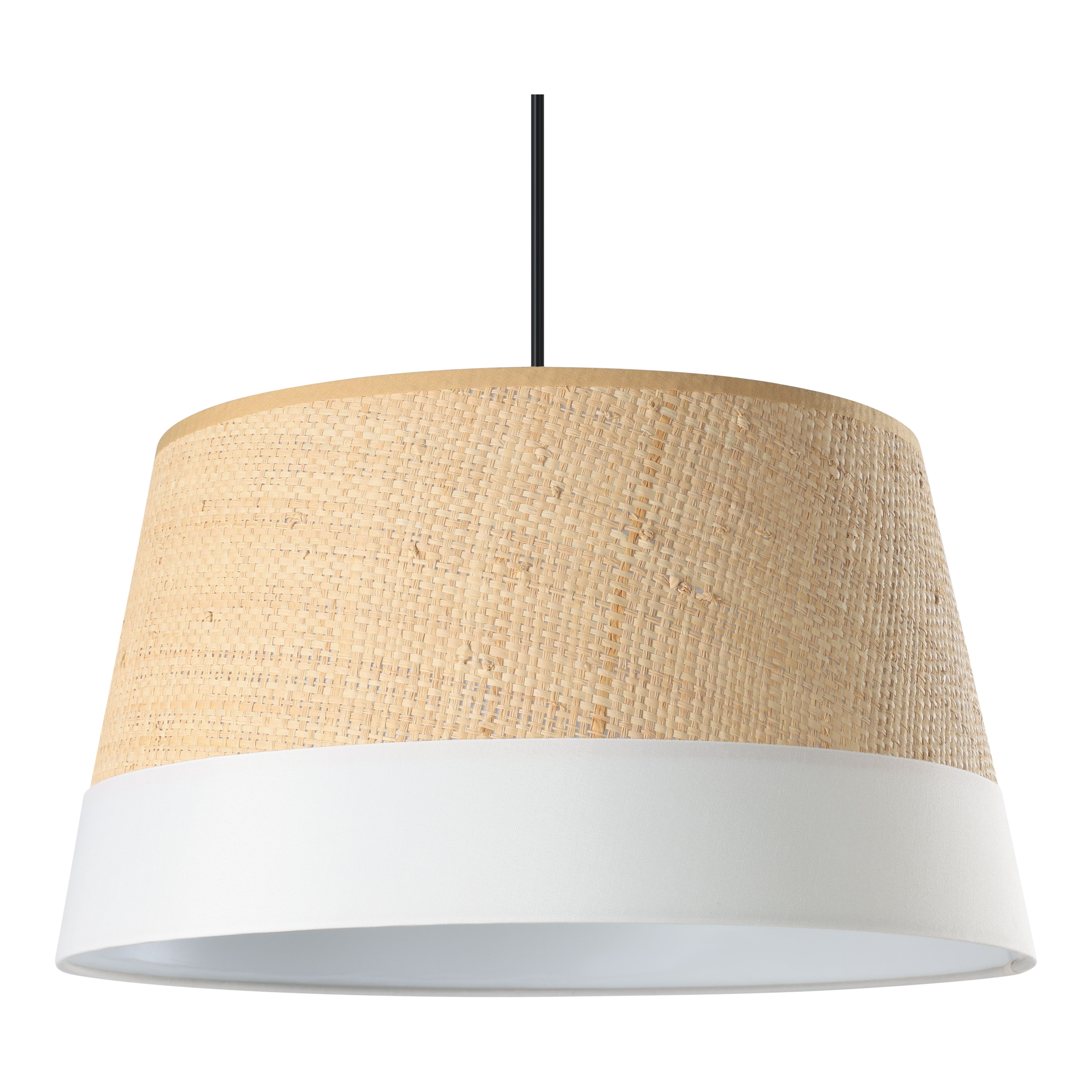 GoodHome Bellbird White & Natural Round Lamp shade (D)38cm