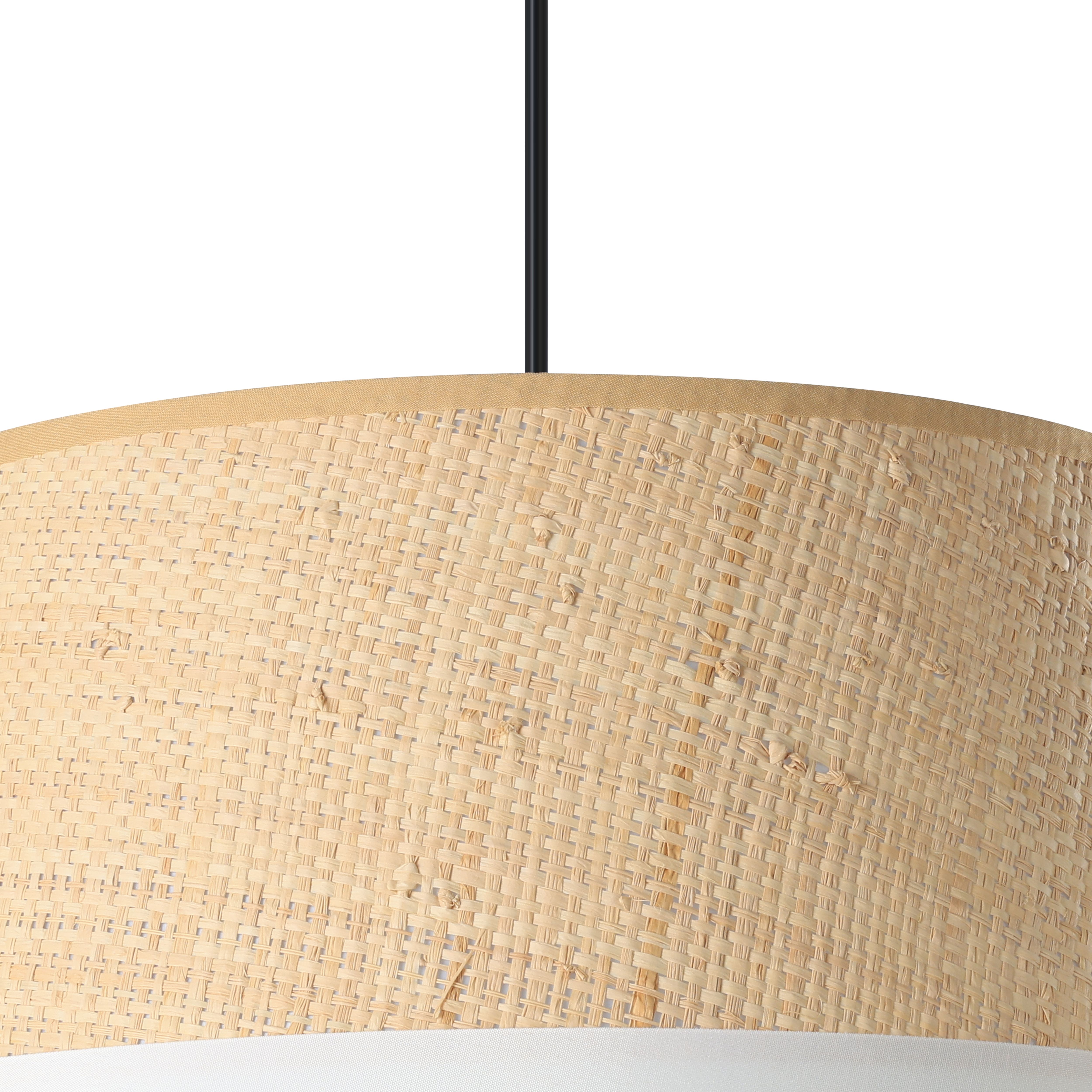 GoodHome Bellbird White & Natural Round Lamp shade (D)38cm