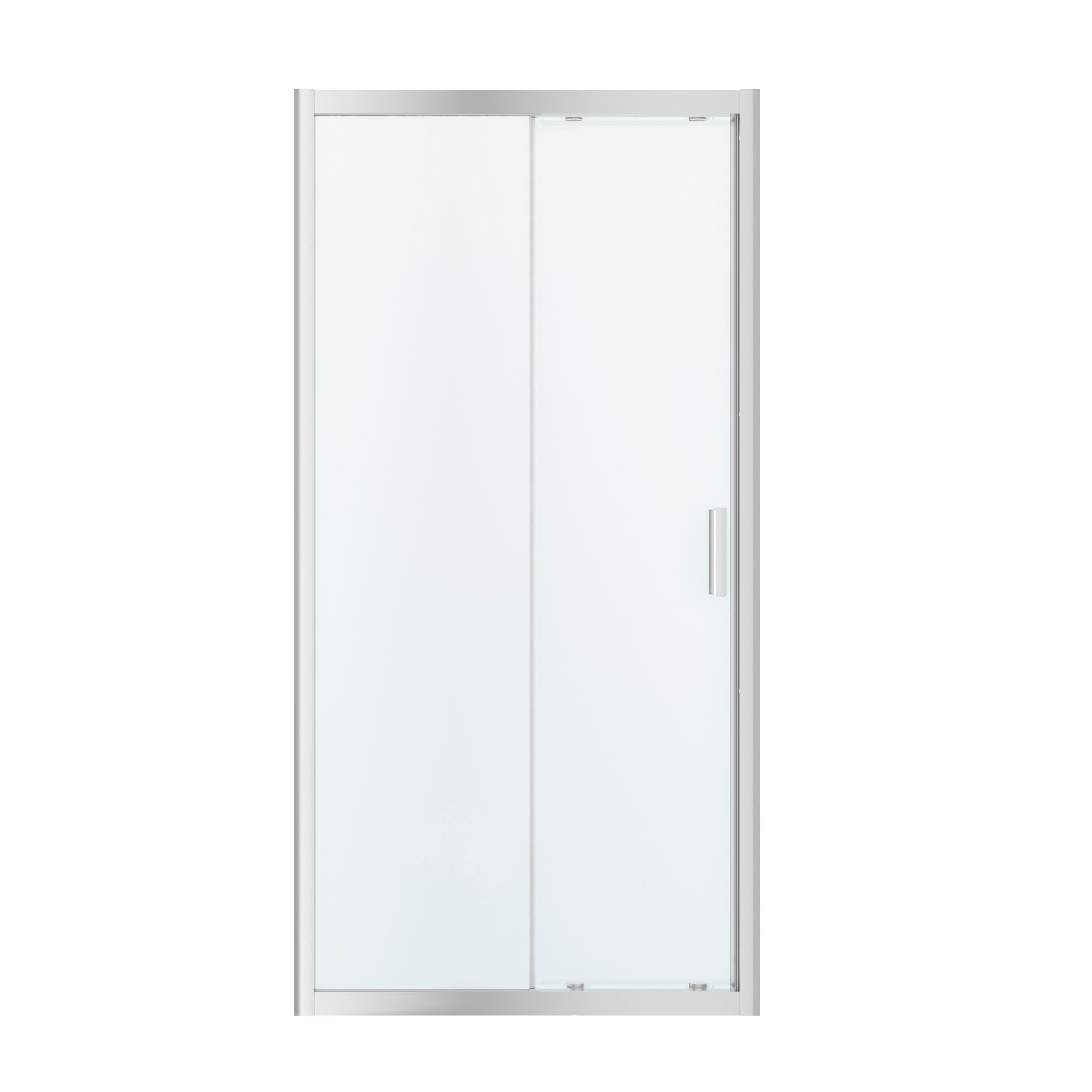 GoodHome Beloya Argenté Silver effect Clear Sliding Shower Door (H)195cm (W)100cm