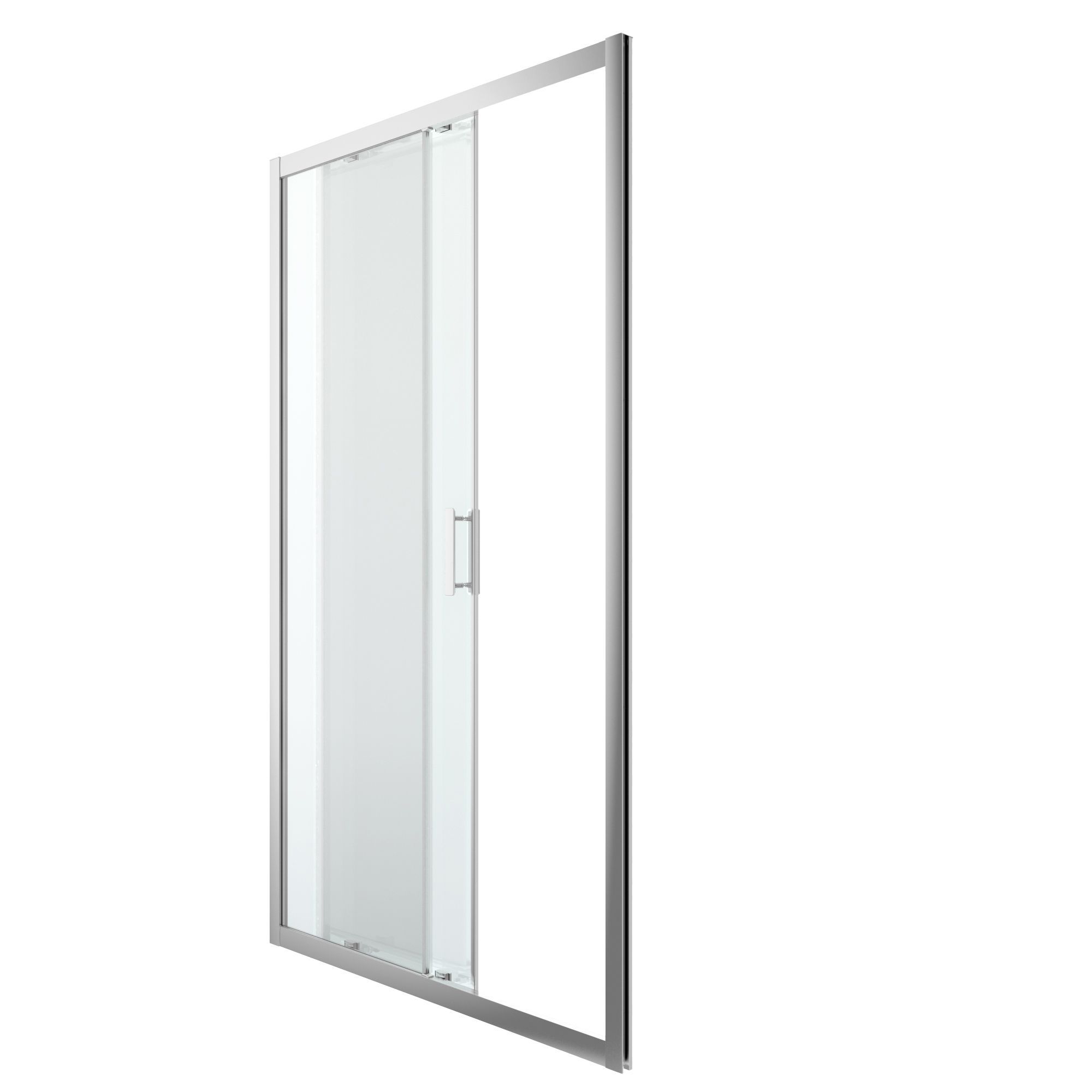 GoodHome Beloya Argenté Silver effect Clear Sliding Shower Door (H)195cm (W)120cm
