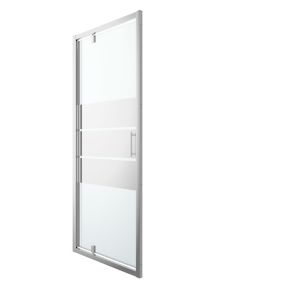 GoodHome Beloya Argenté Silver effect Mirror Strip Full open pivot Shower Door (H)195cm (W)90cm