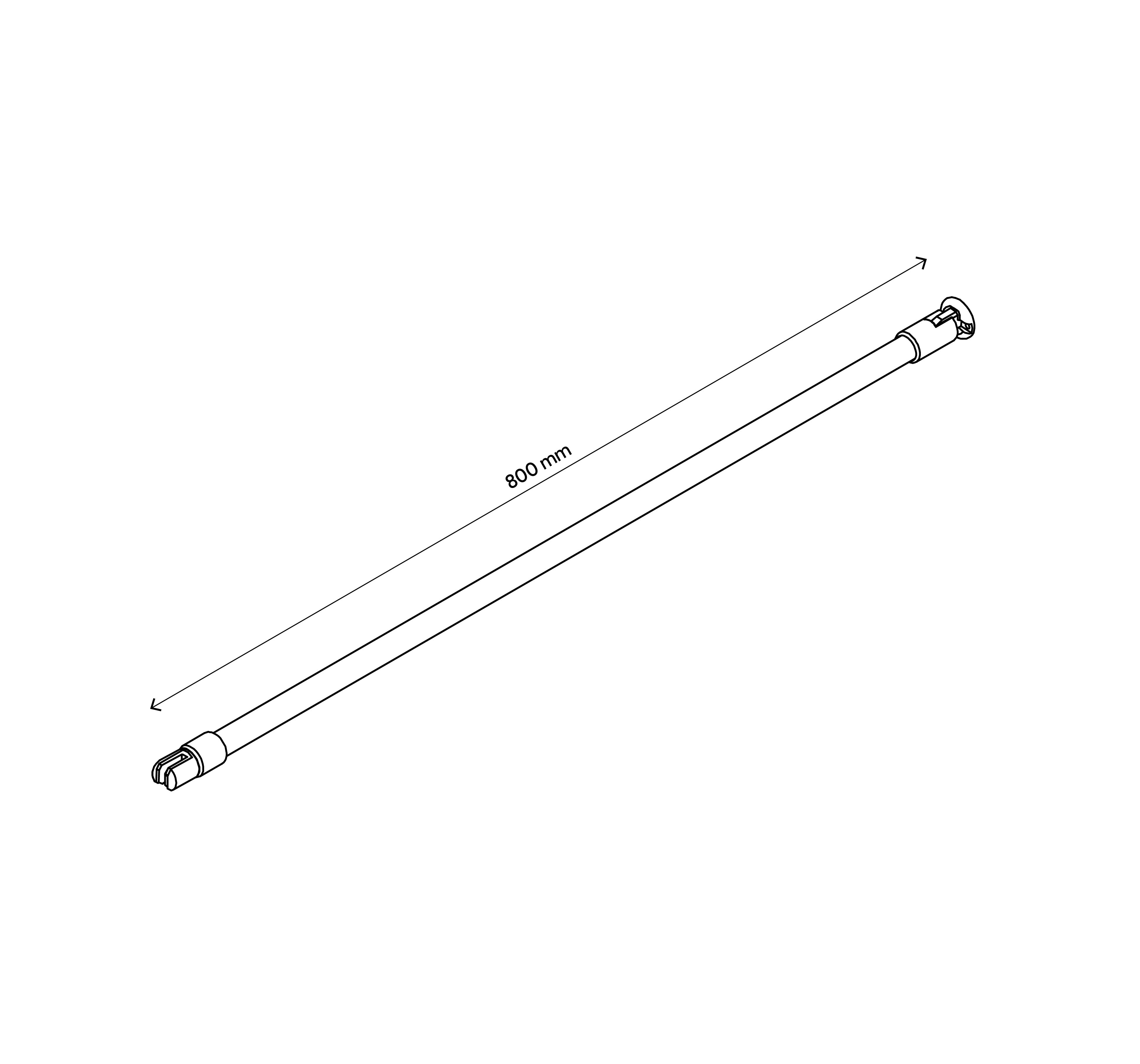 GoodHome Beloya Black Ceiling-mounted Support bar (L)80cm