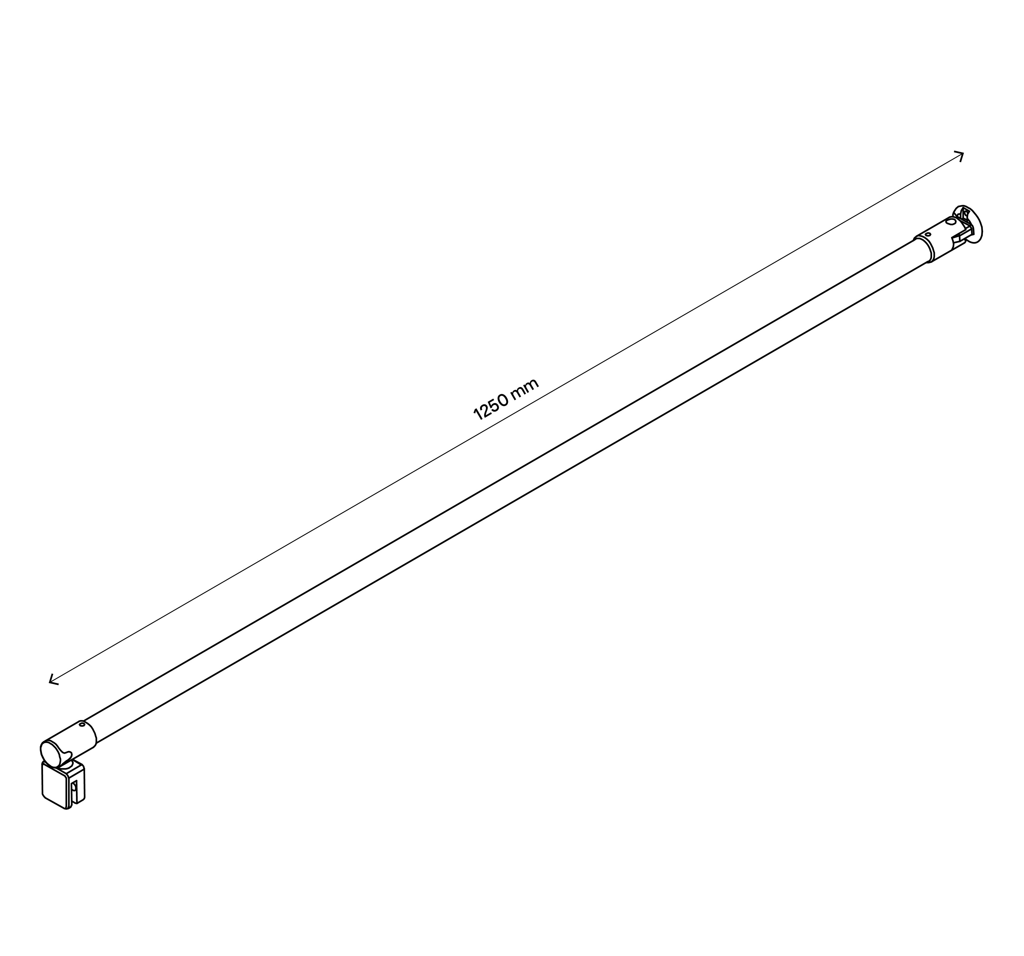GoodHome Beloya Black Wall-mounted Support bar (L)125cm