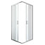 GoodHome Beloya Clear Silver effect Universal Square Shower enclosure with Corner entry double sliding door (W)90cm (D)90cm