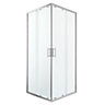 GoodHome Beloya Clear Silver effect Universal Square Shower enclosure with Corner entry double sliding door (W)90cm (D)90cm