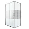 GoodHome Beloya Mirror Silver effect Universal Rectangular Shower enclosure with Corner entry double sliding door (W)120cm (D)80cm
