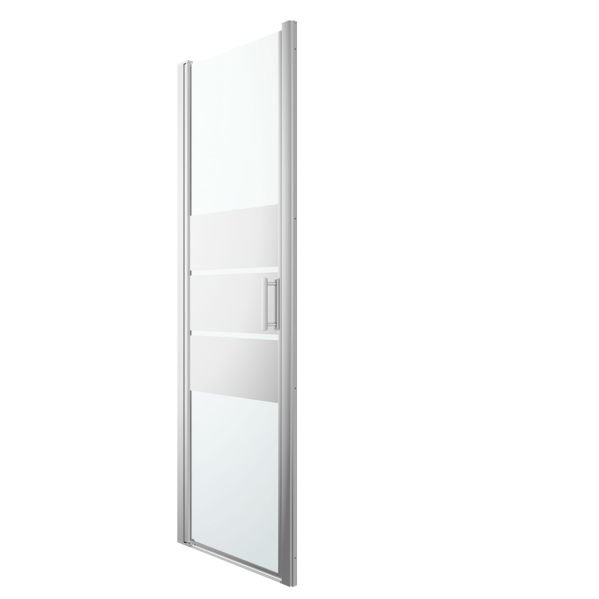 GoodHome Beloya Semi-framed Silver effect Mirror Pivot Shower Door (H)195cm (W)76cm Price Comparisons | Compare The Build