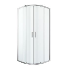 GoodHome Beloya Silver effect Quadrant Shower Enclosure & tray with Corner entry double sliding door (H)195cm (W)90cm (D)90cm