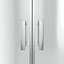GoodHome Beloya Silver effect Quadrant Shower Enclosure & tray with Corner entry double sliding door (H)195cm (W)90cm (D)90cm