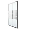 GoodHome Beloya Silver effect Rectangular Shower Door, panel & tray kit with Double sliding doors (H)195cm (W)120cm (D)90cm
