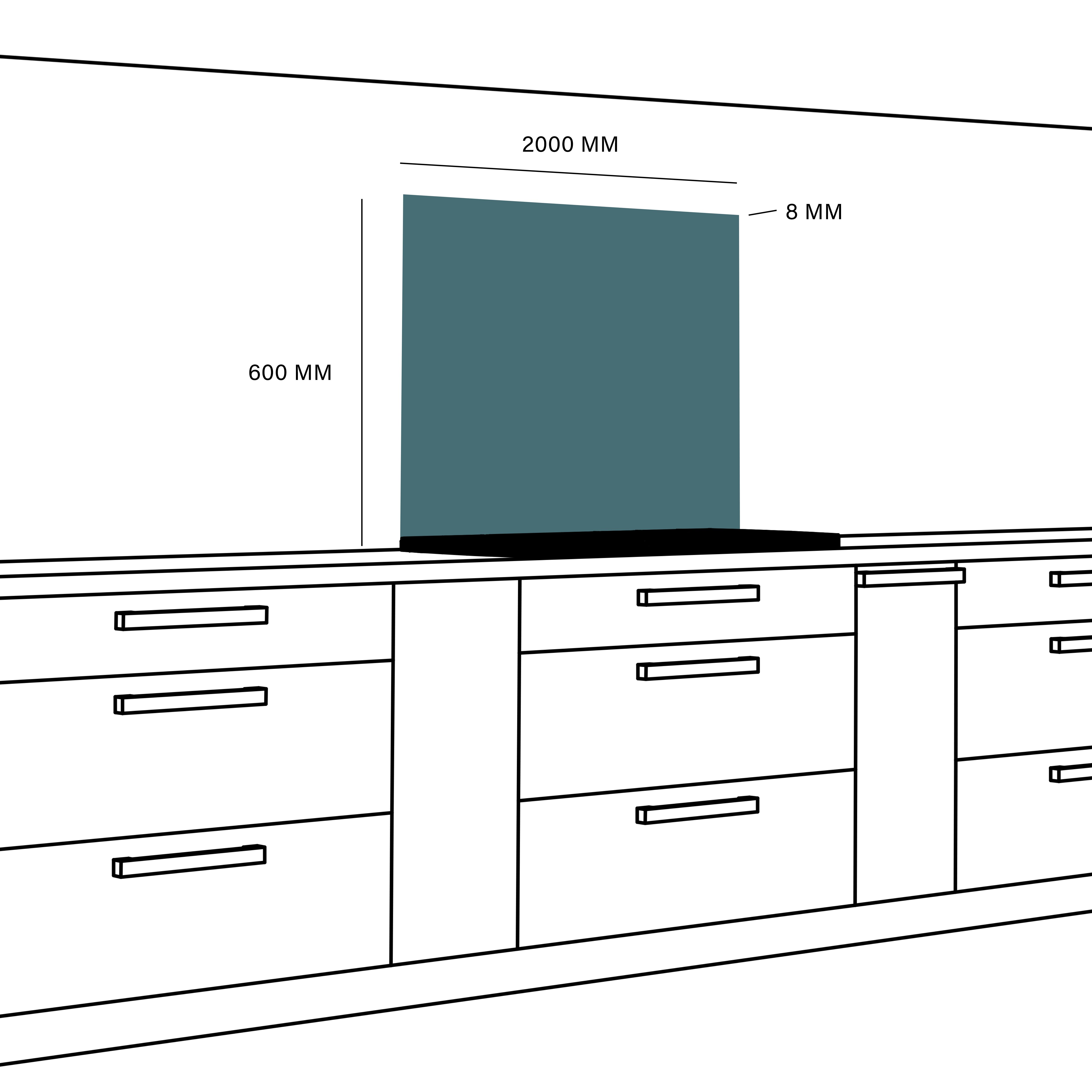 GoodHome Berberis Chevron Oak effect Laminate Splashback, (H)600mm (W)2000mm (T)8mm