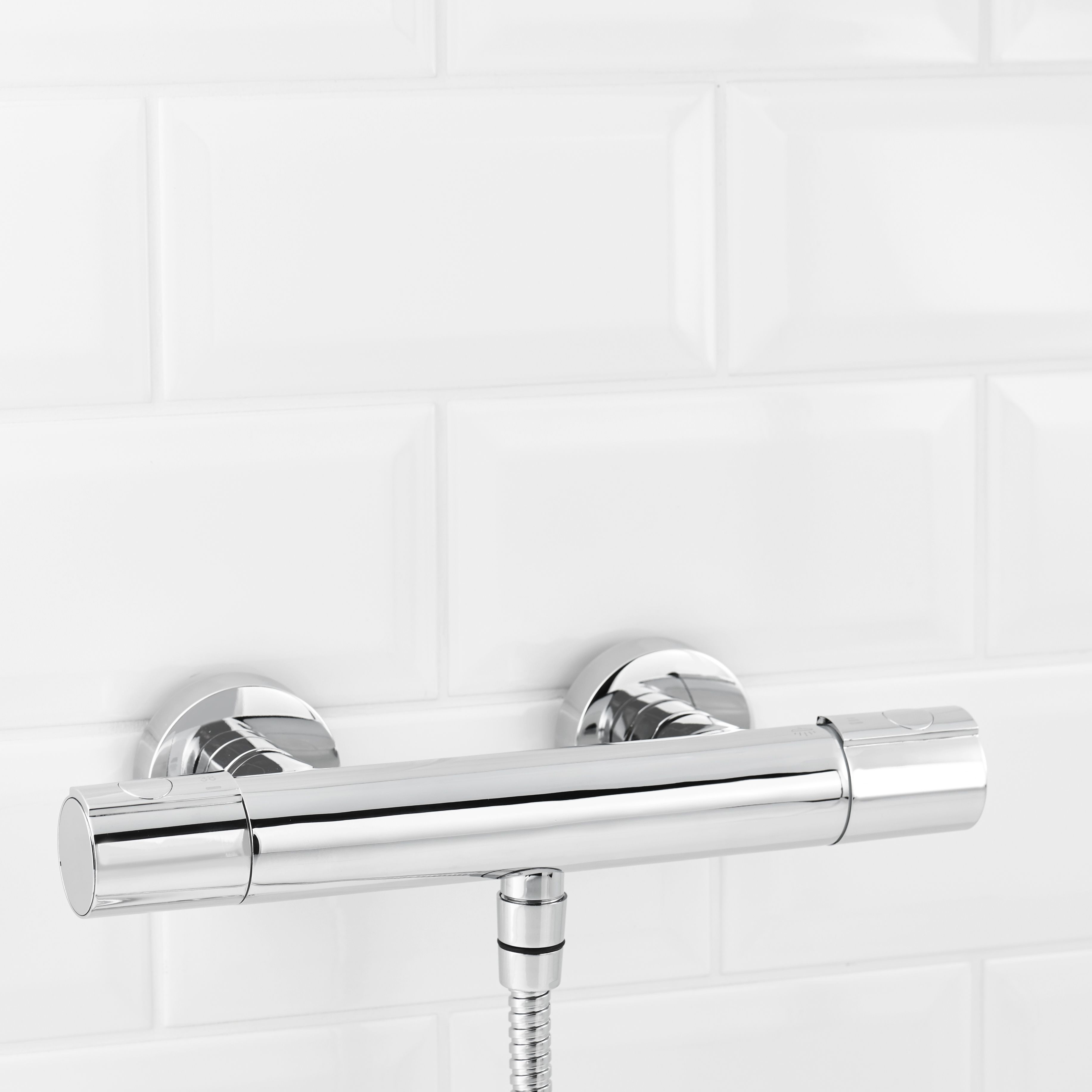 GoodHome Berrow ½ turn Chrome Thermostatic Shower mixer