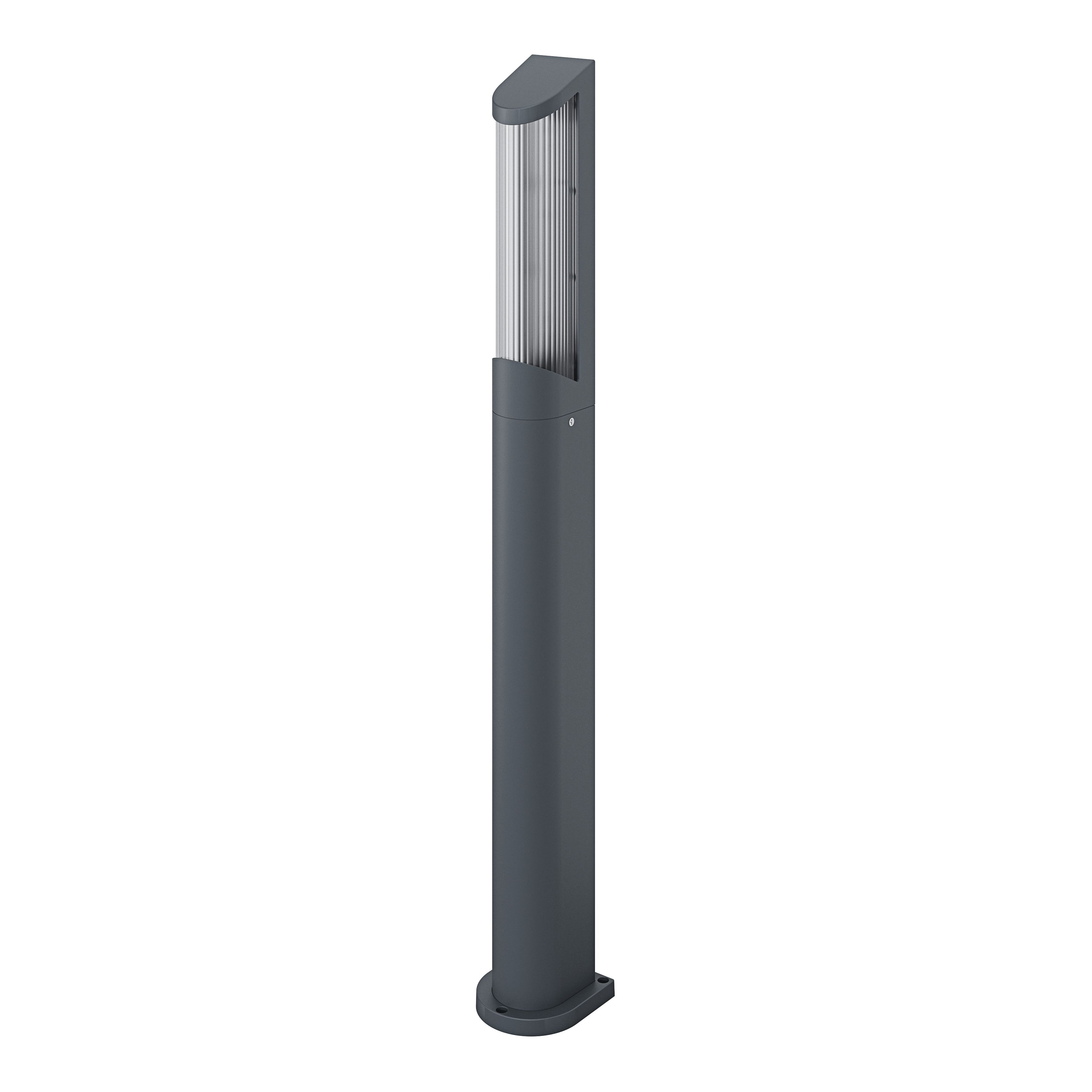 GoodHome Bevel Anthracite Mains-powered 1 lamp Integrated LED Outdoor Post light (H)870mm