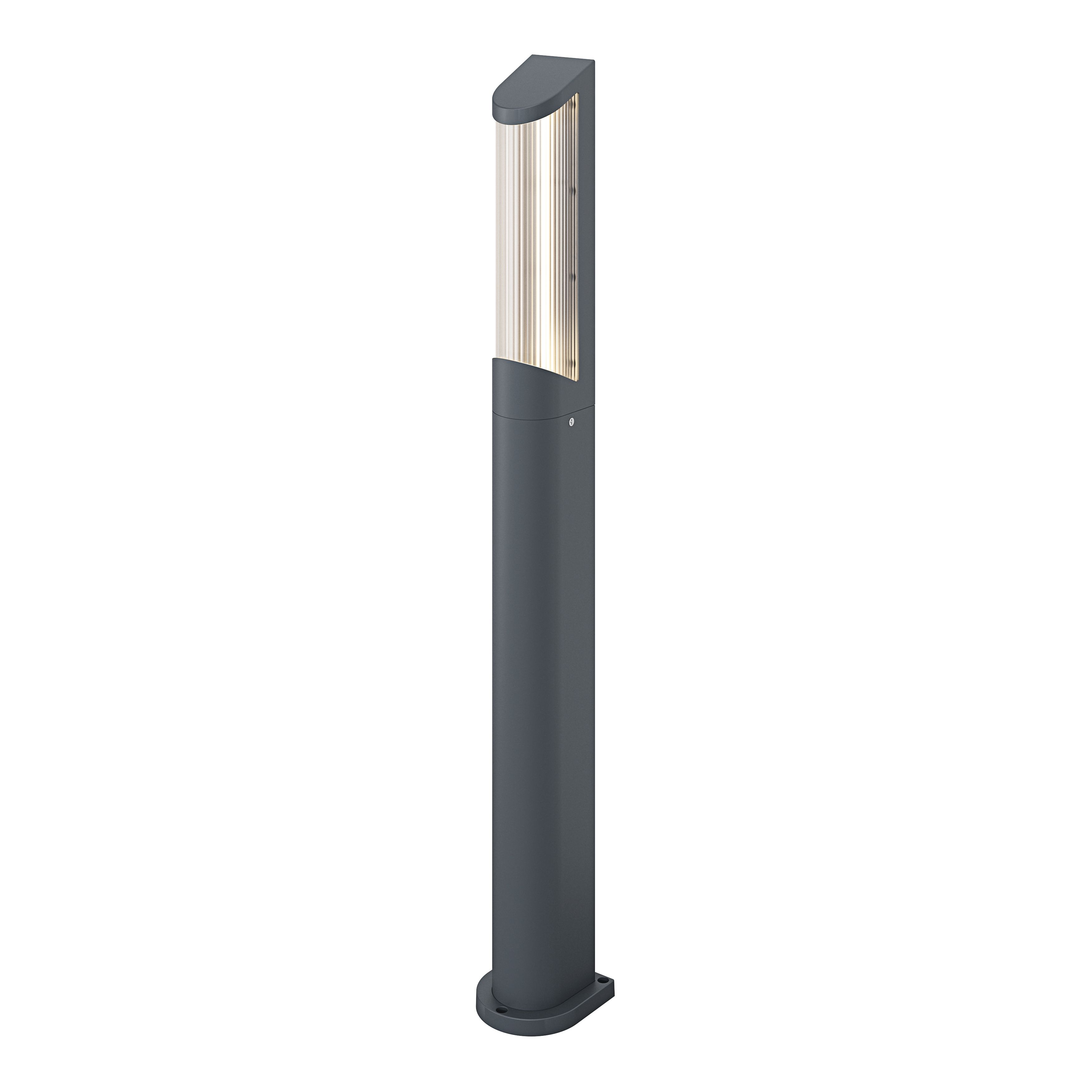 GoodHome Bevel Anthracite Mains-powered 1 lamp Integrated LED Outdoor Post light (H)870mm