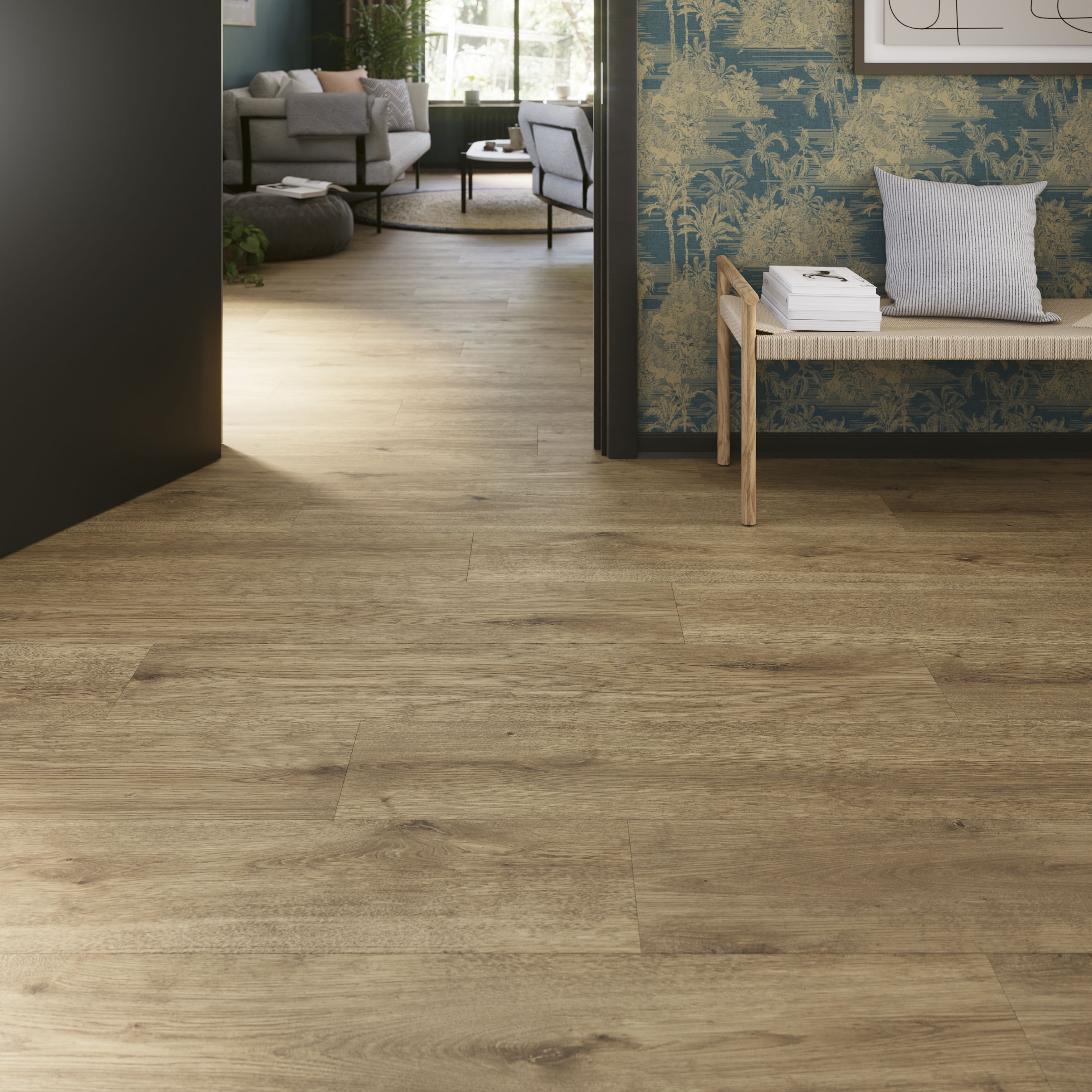 GoodHome Bicester Honey Oak effect Laminate Flooring, 1.85m²