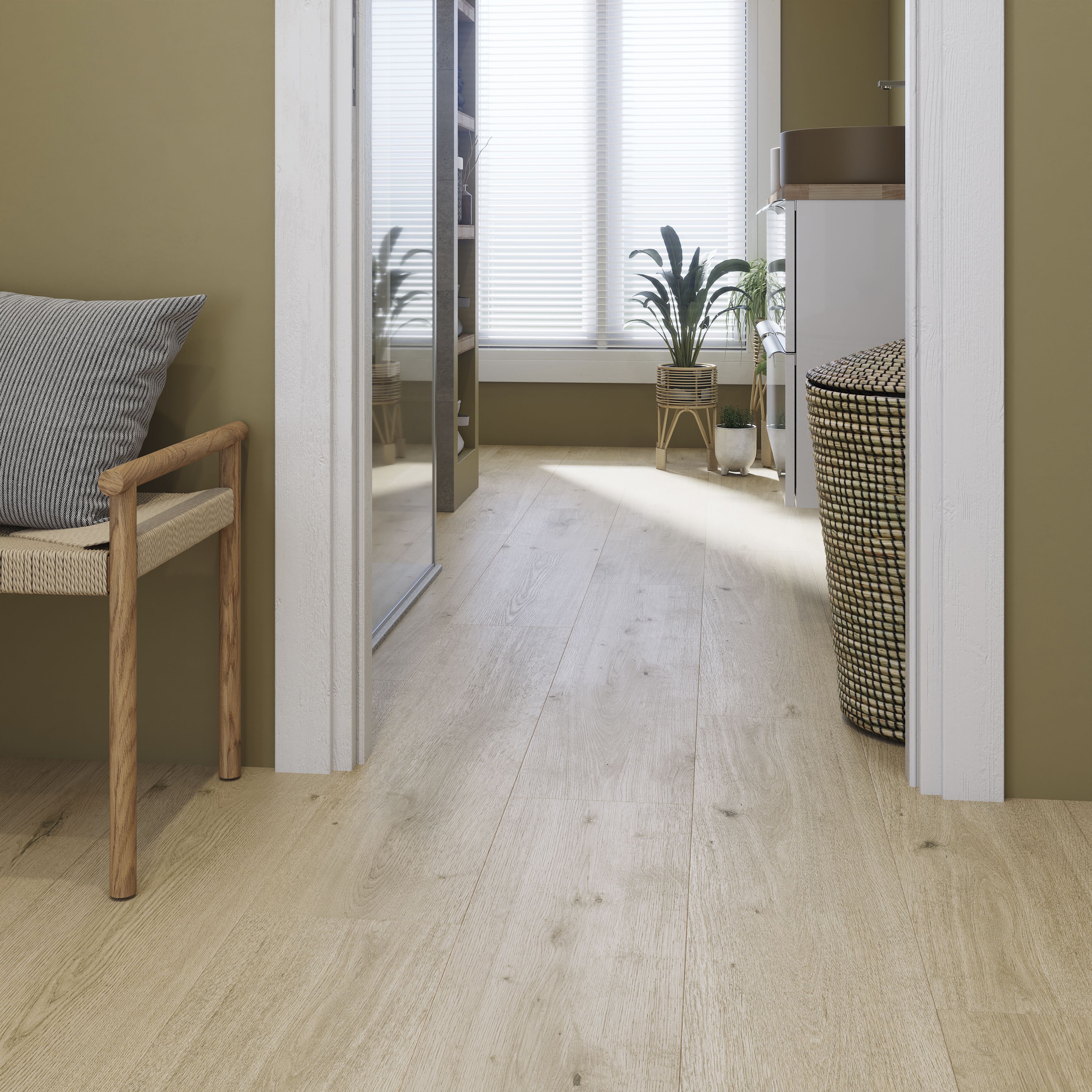 GoodHome Bicester Oak effect Laminate Flooring, 1.85m²