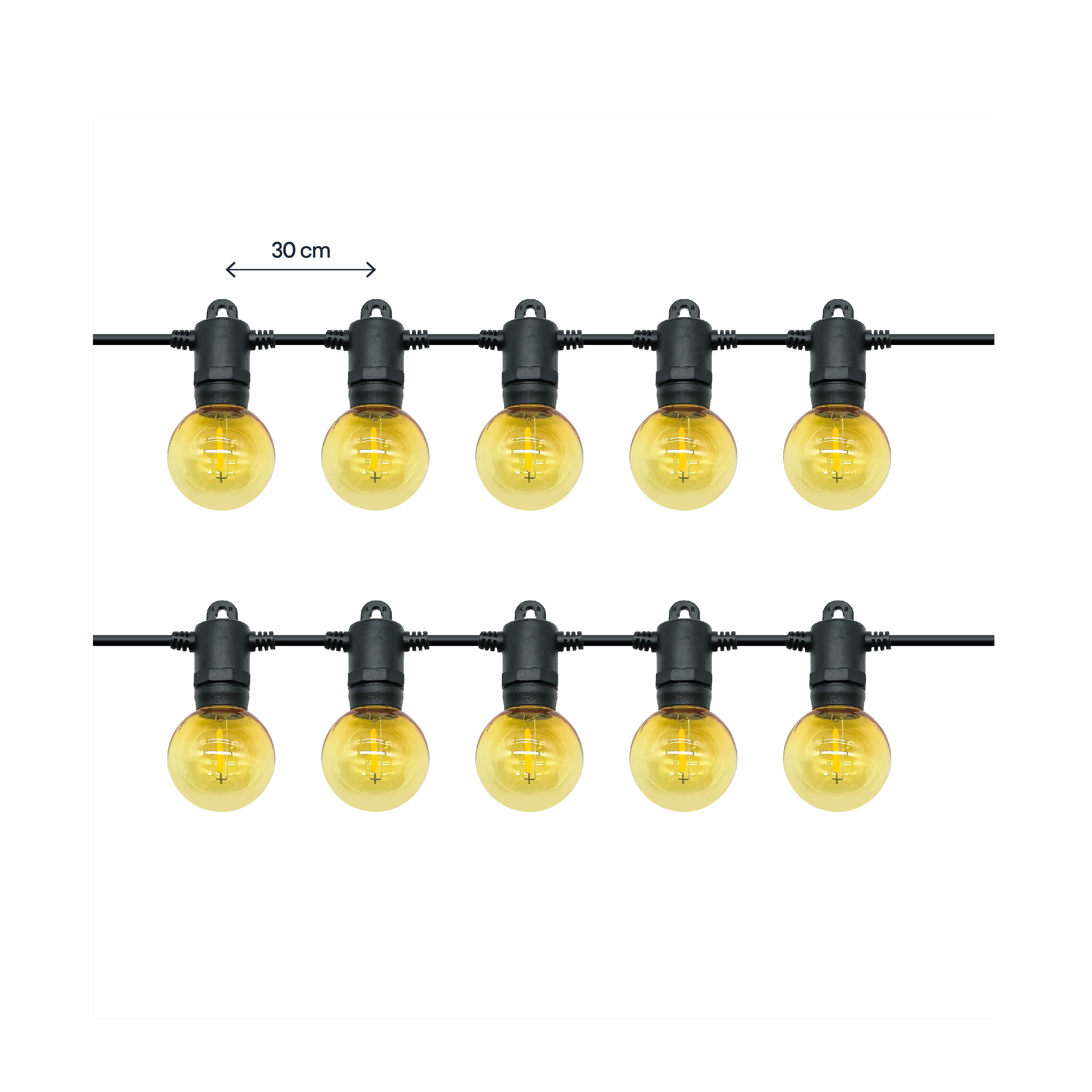 GoodHome Bideford Mains-powered (plug-in) Warm white 10 LED Indoor & outdoor String lights