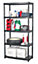 GoodHome Black 5 shelf Plastic Shelving unit (H)1850mm (W)915mm