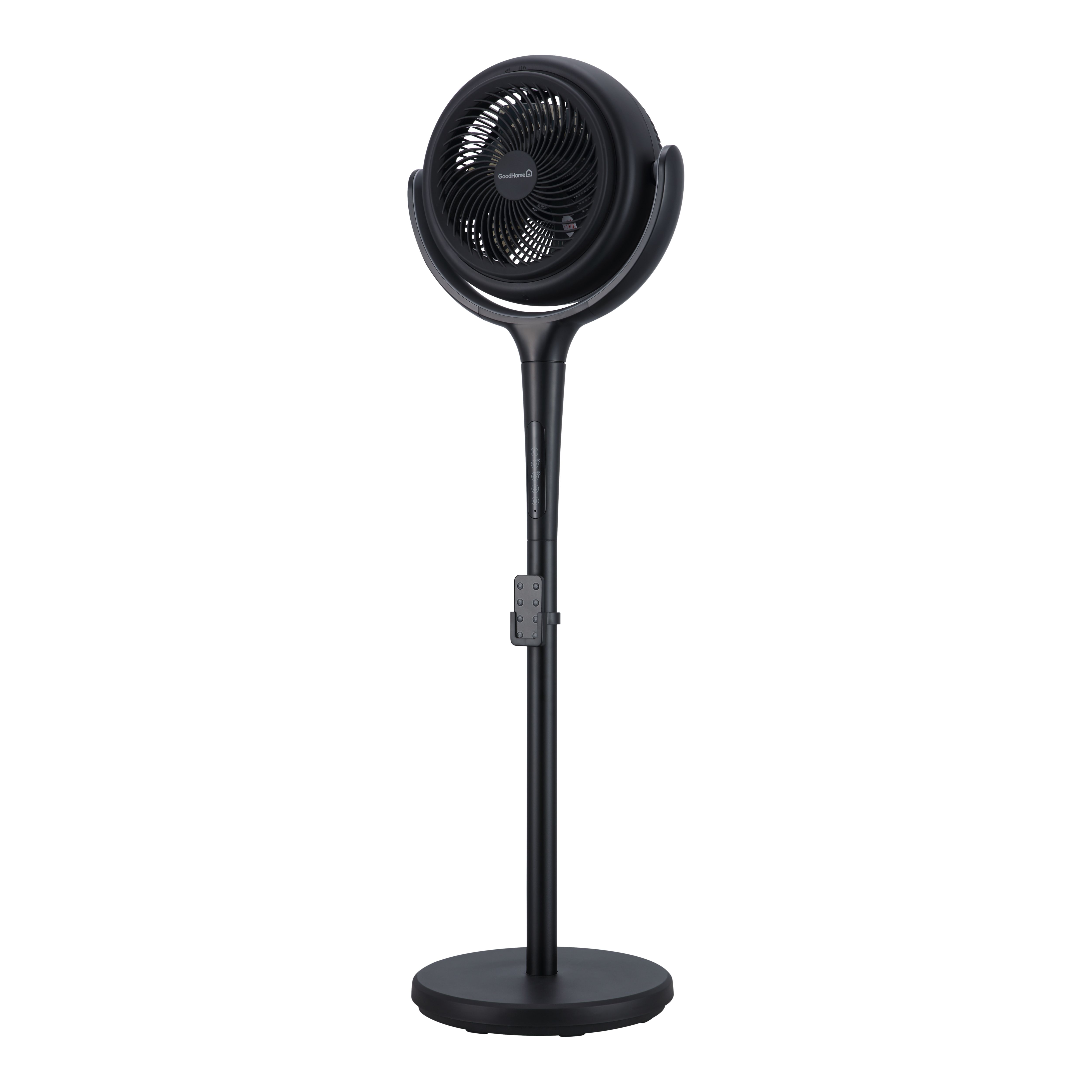 GoodHome Black 8" Pedestal fan With adjustable height