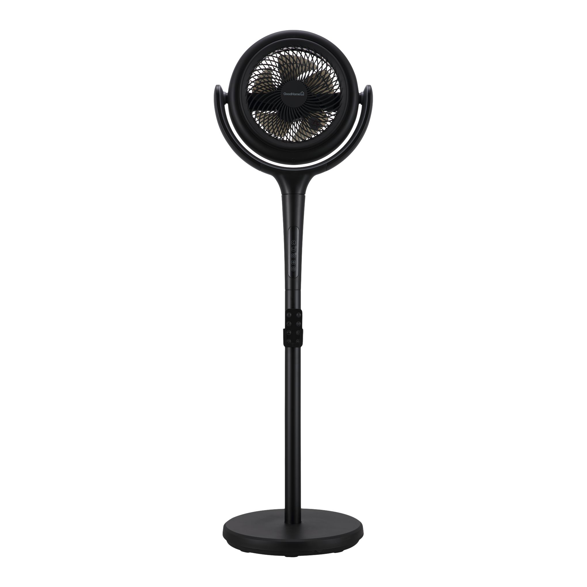 GoodHome Black 8" Pedestal fan With adjustable height