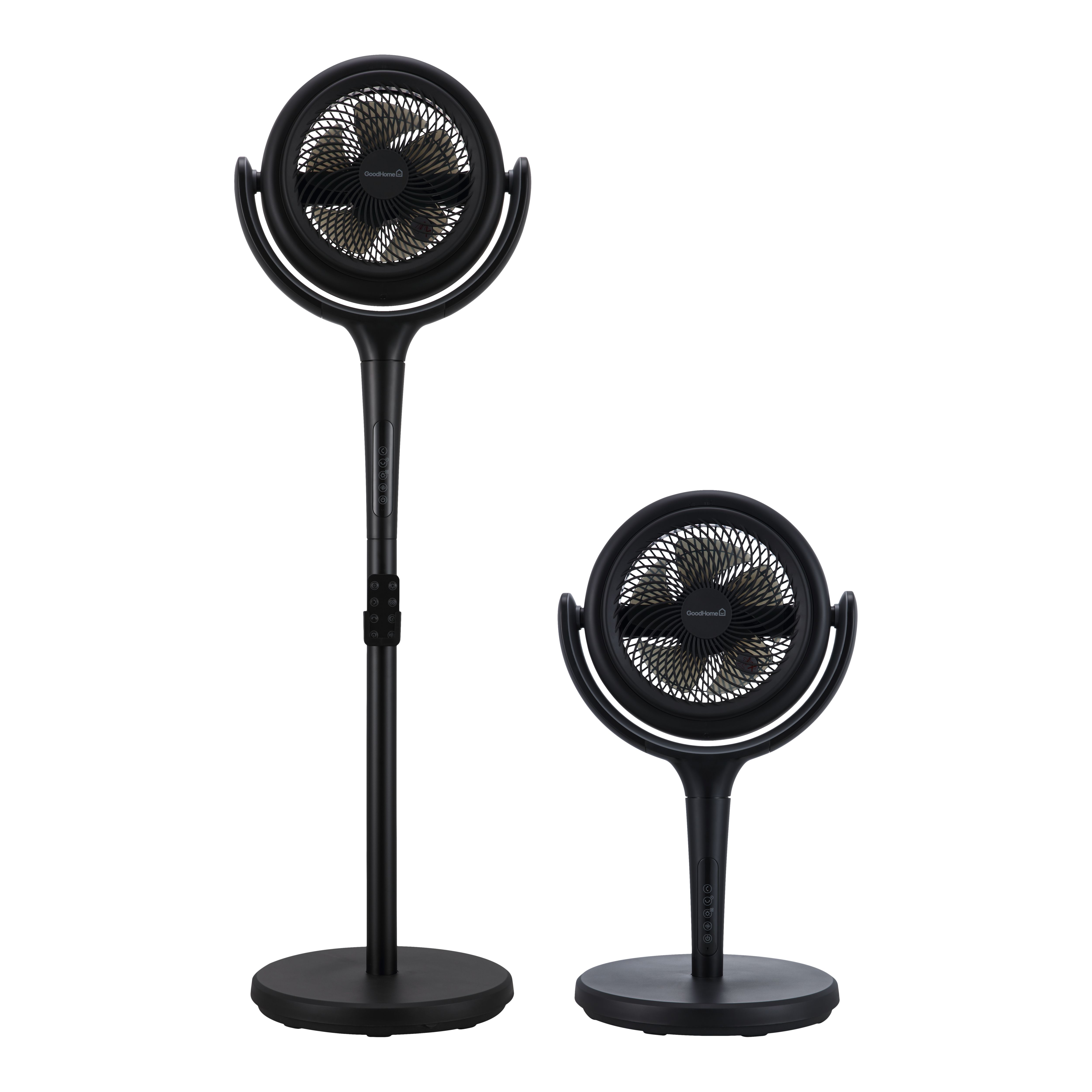 GoodHome Black 8" Pedestal fan With adjustable height