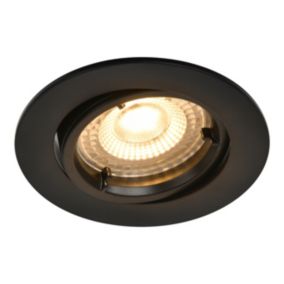 GoodHome Black Adjustable LED Warm white Downlight 4.8W IP20