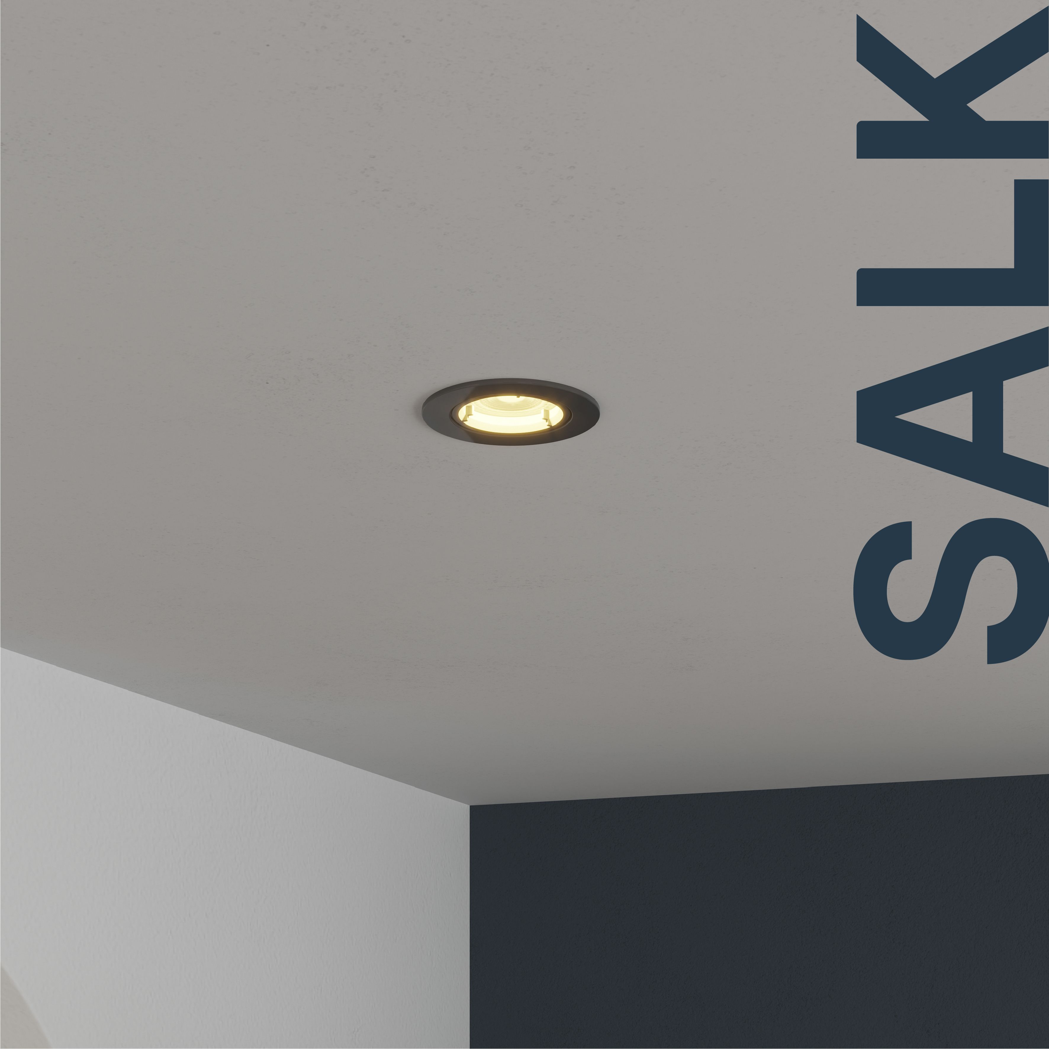 GoodHome Black Adjustable LED Warm white Downlight 4.8W IP20