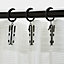 GoodHome Black Curtain fixing kits, Pack of 12