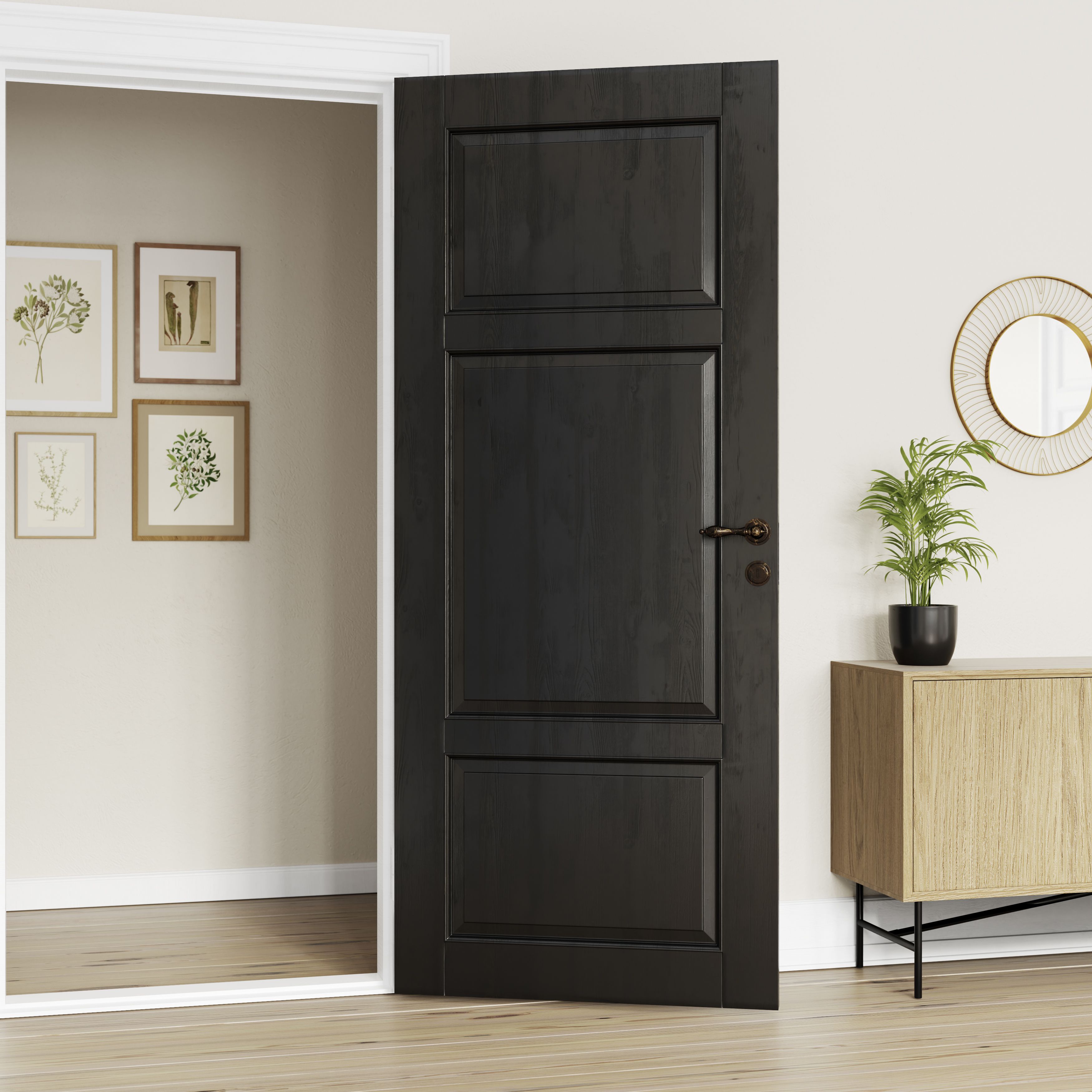 GoodHome Black Gloss Multi-surface Furniture Wood varnish, 750ml