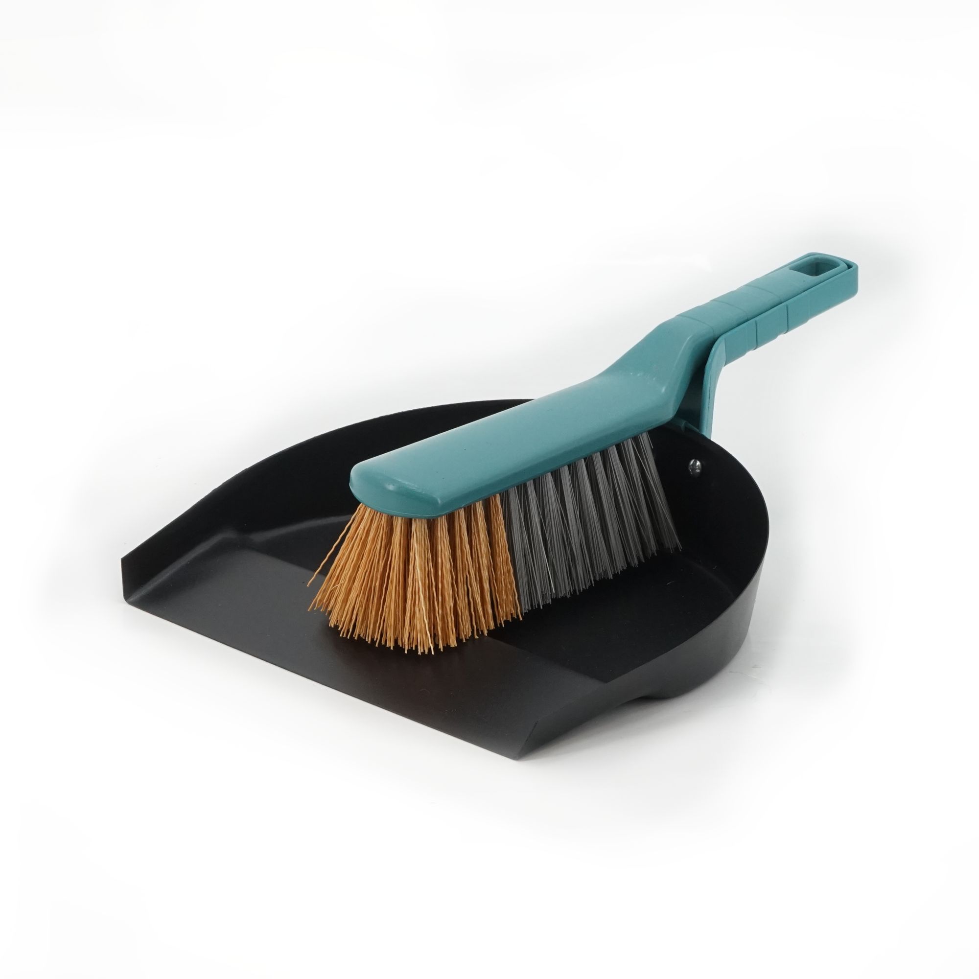 GoodHome Black Heavy duty Dustpan & brush set, (W)250mm