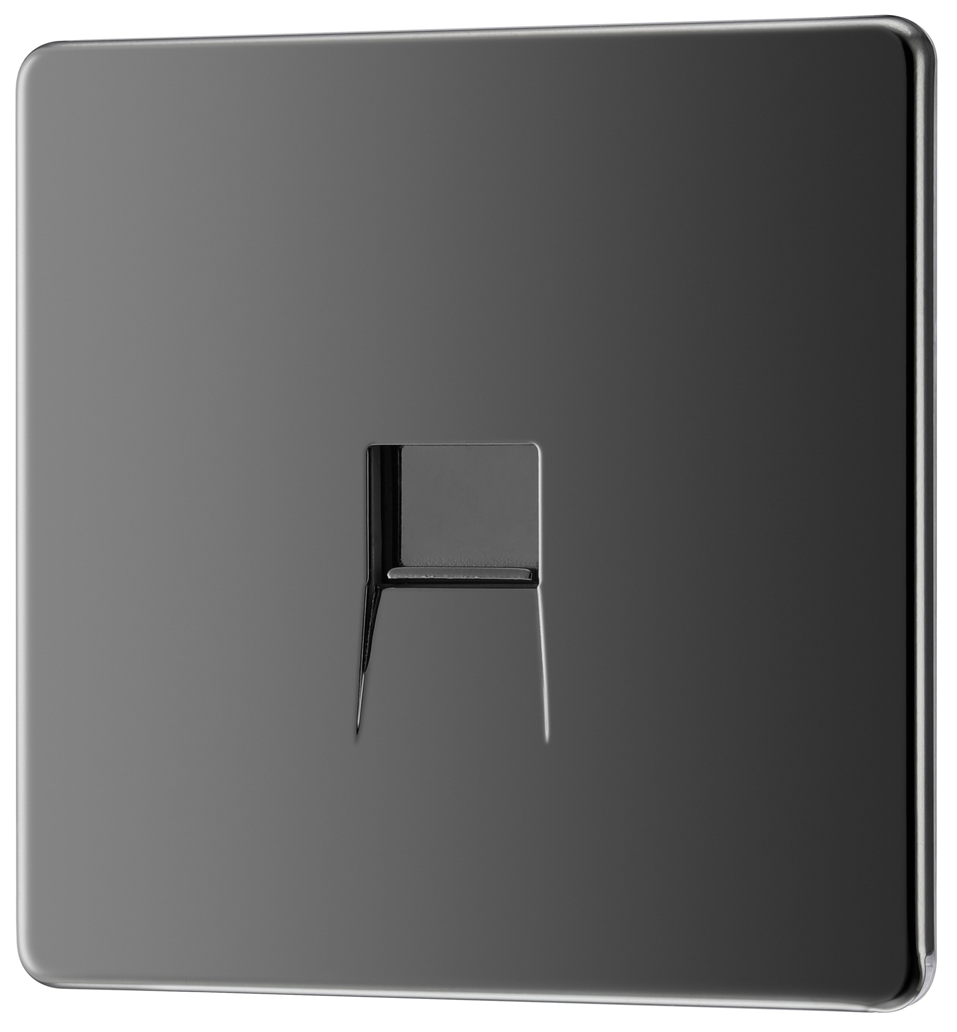 GoodHome Black Nickel 1 gang Screwless Master telephone socket