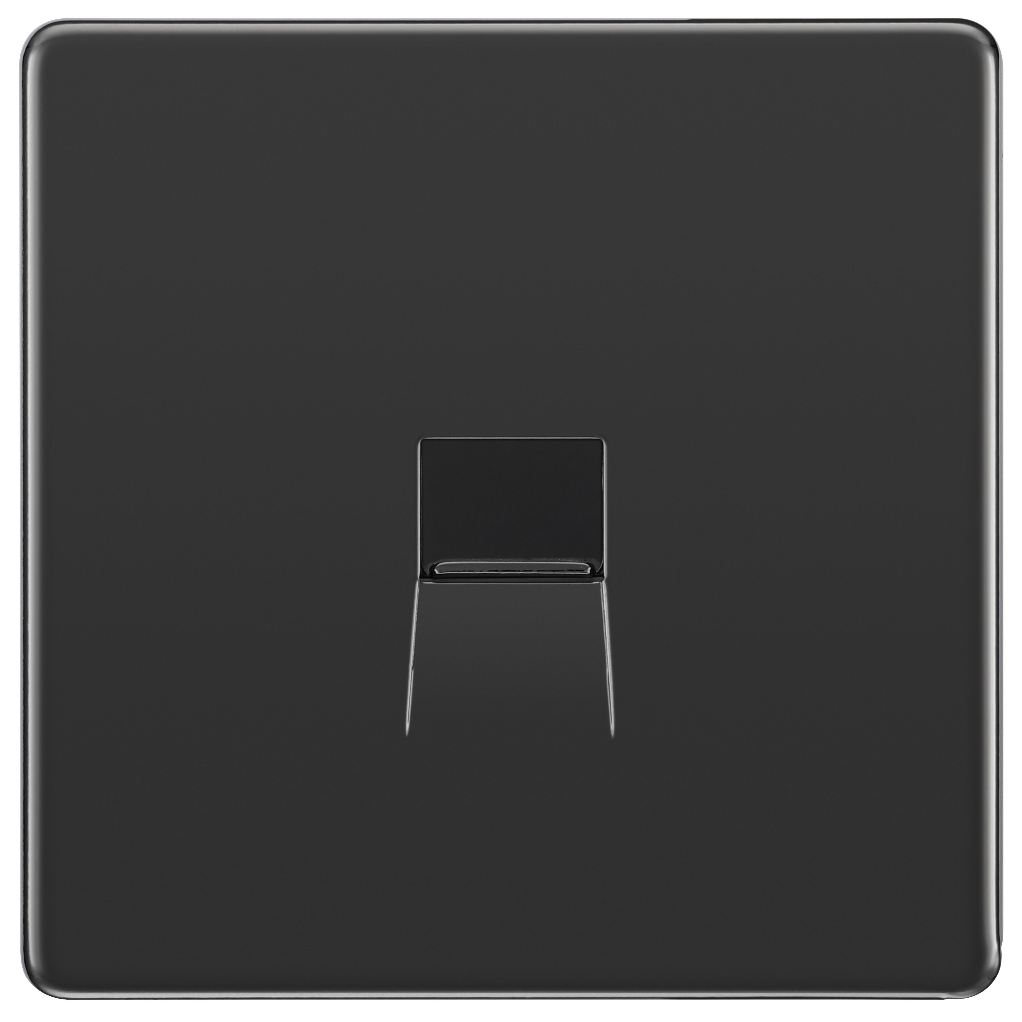 GoodHome Black Nickel 1 gang Screwless Master telephone socket