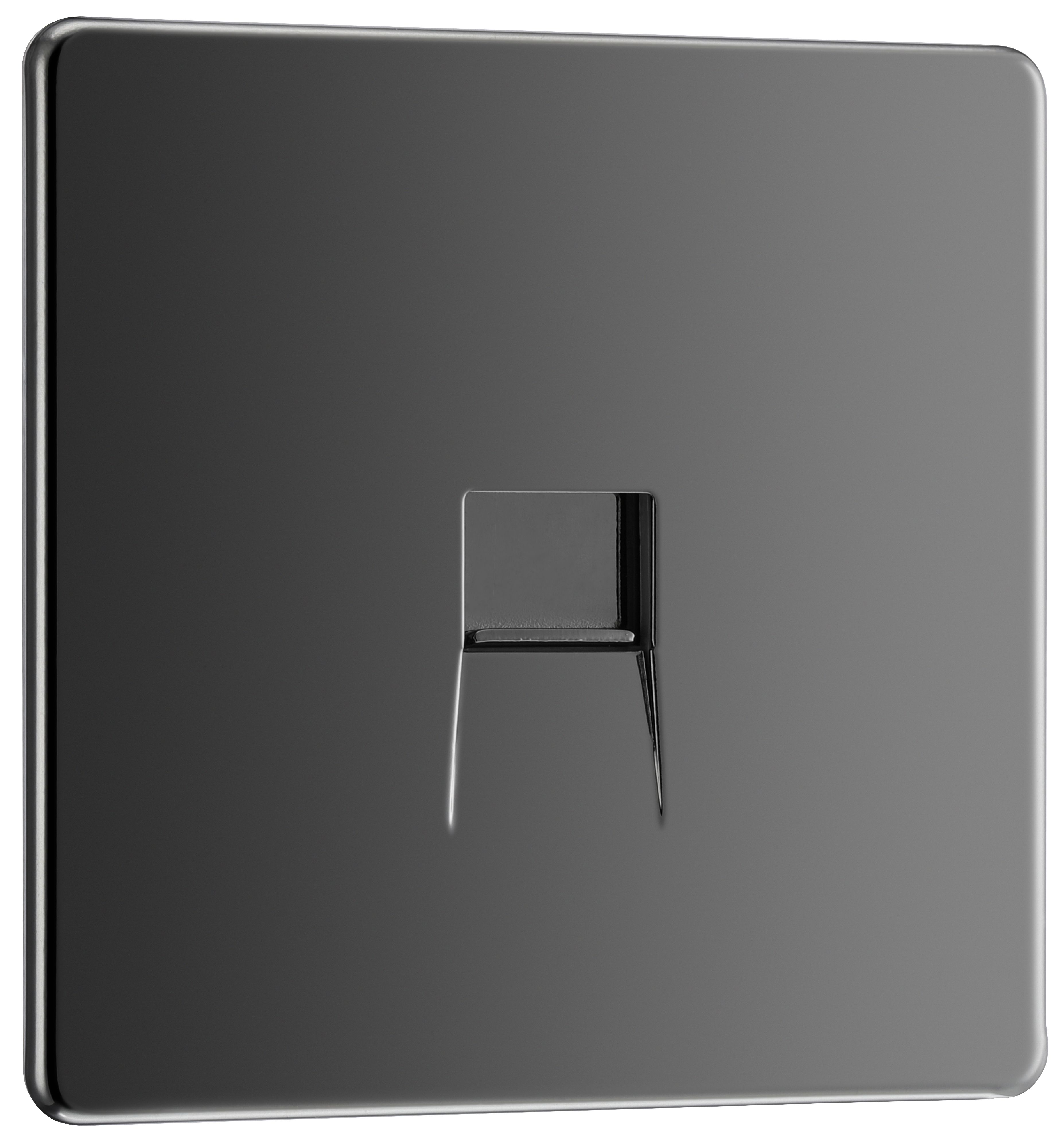 GoodHome Black Nickel 1 gang Screwless Master telephone socket