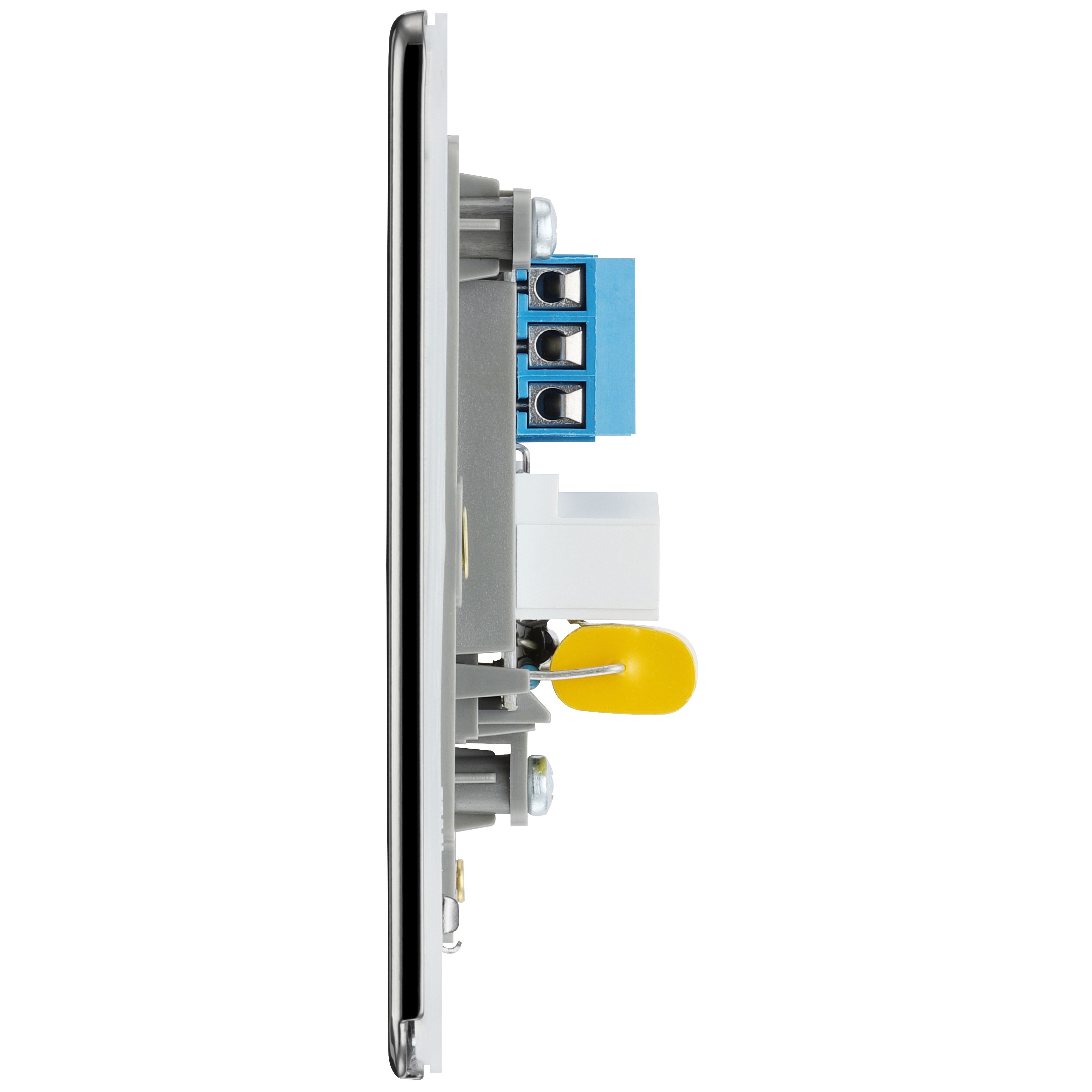 GoodHome Black Nickel 1 gang Screwless Master telephone socket