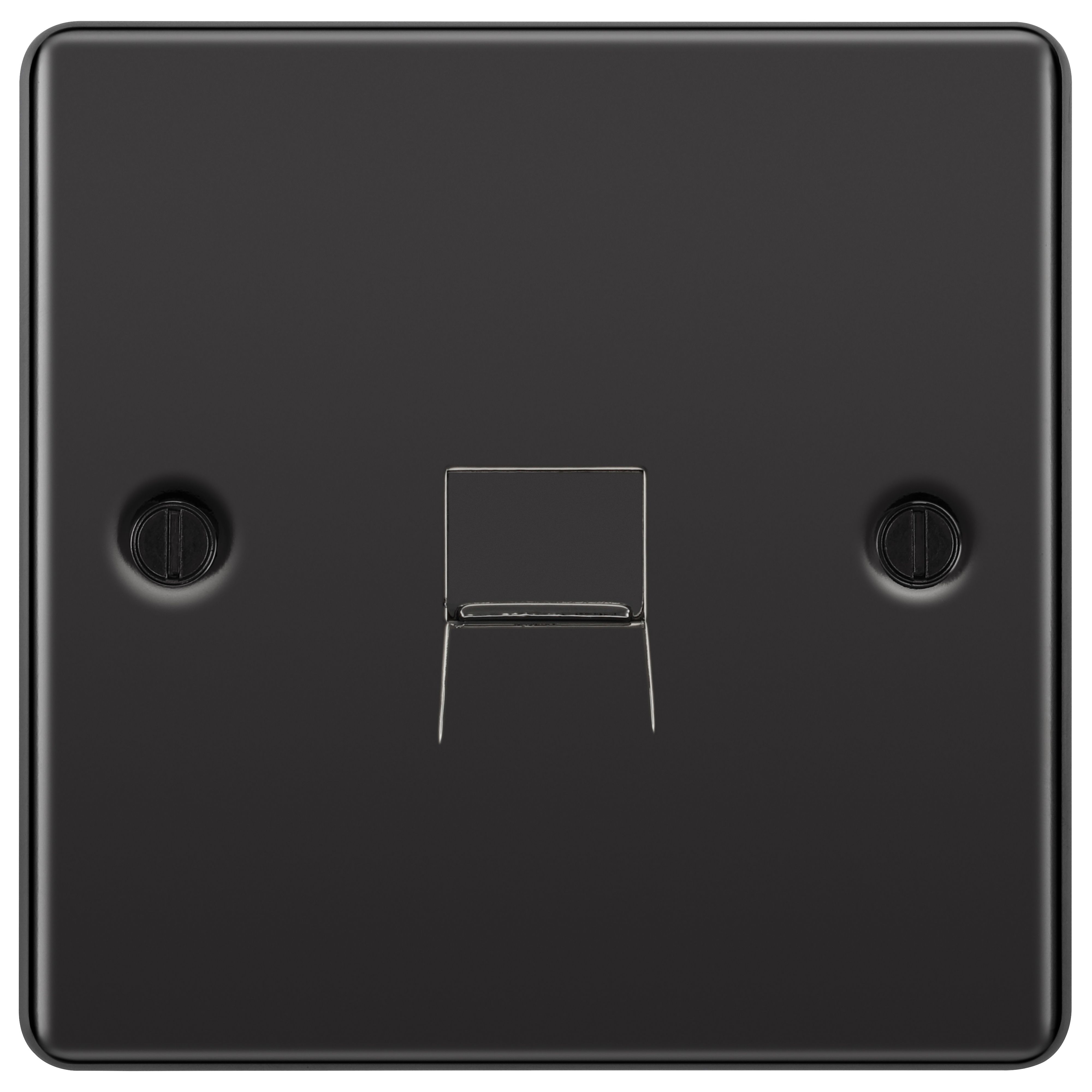 GoodHome Black Nickel 1 gang Slave telephone socket