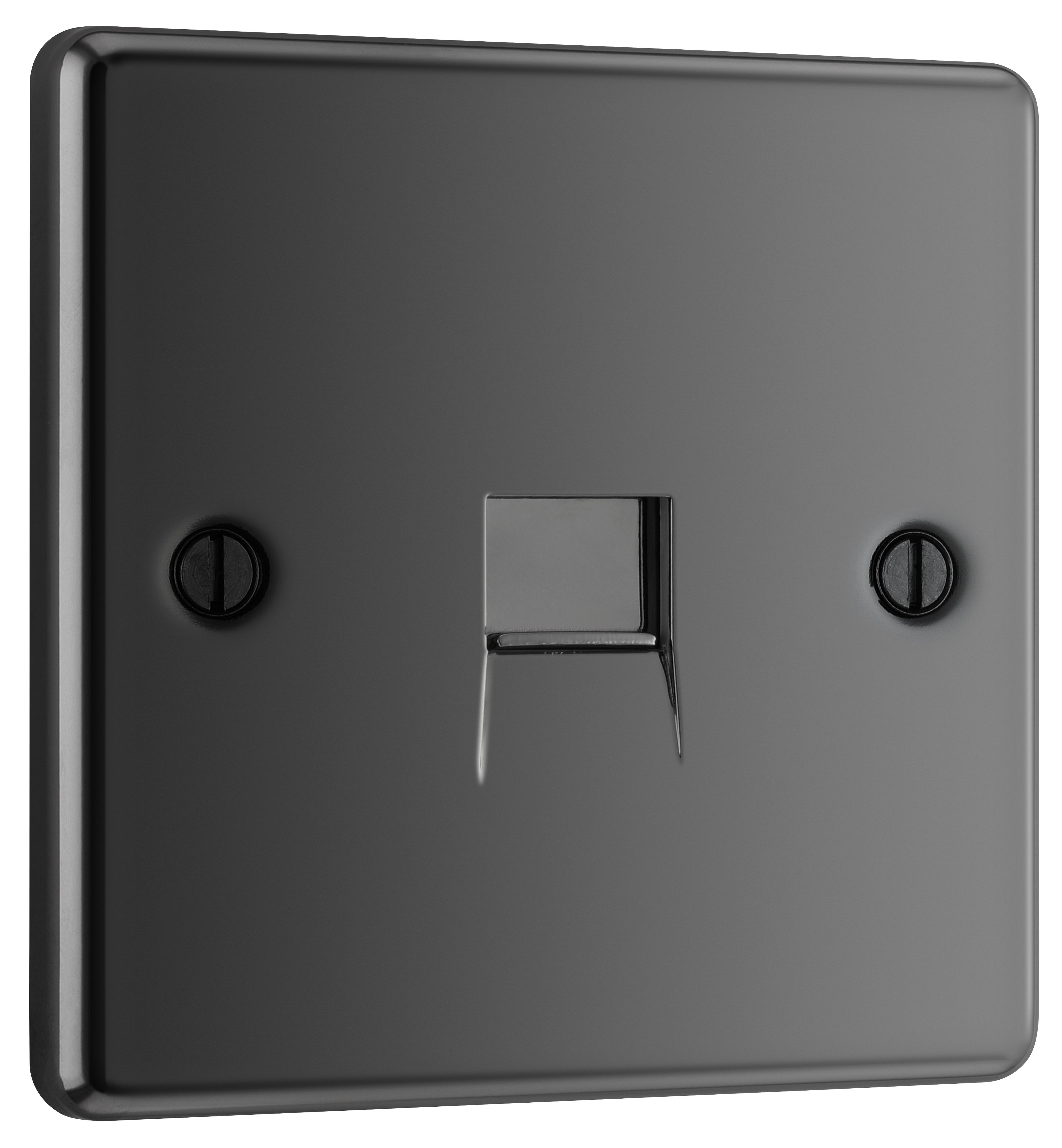GoodHome Black Nickel 1 gang Slave telephone socket