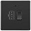 GoodHome Black Nickel 13A 2 way Flat profile Screwless Switched Neon indicator Fused connection unit