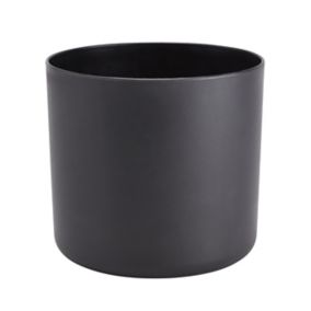 GoodHome Black Plastic Circular Plant pot (Dia)20.7cm
