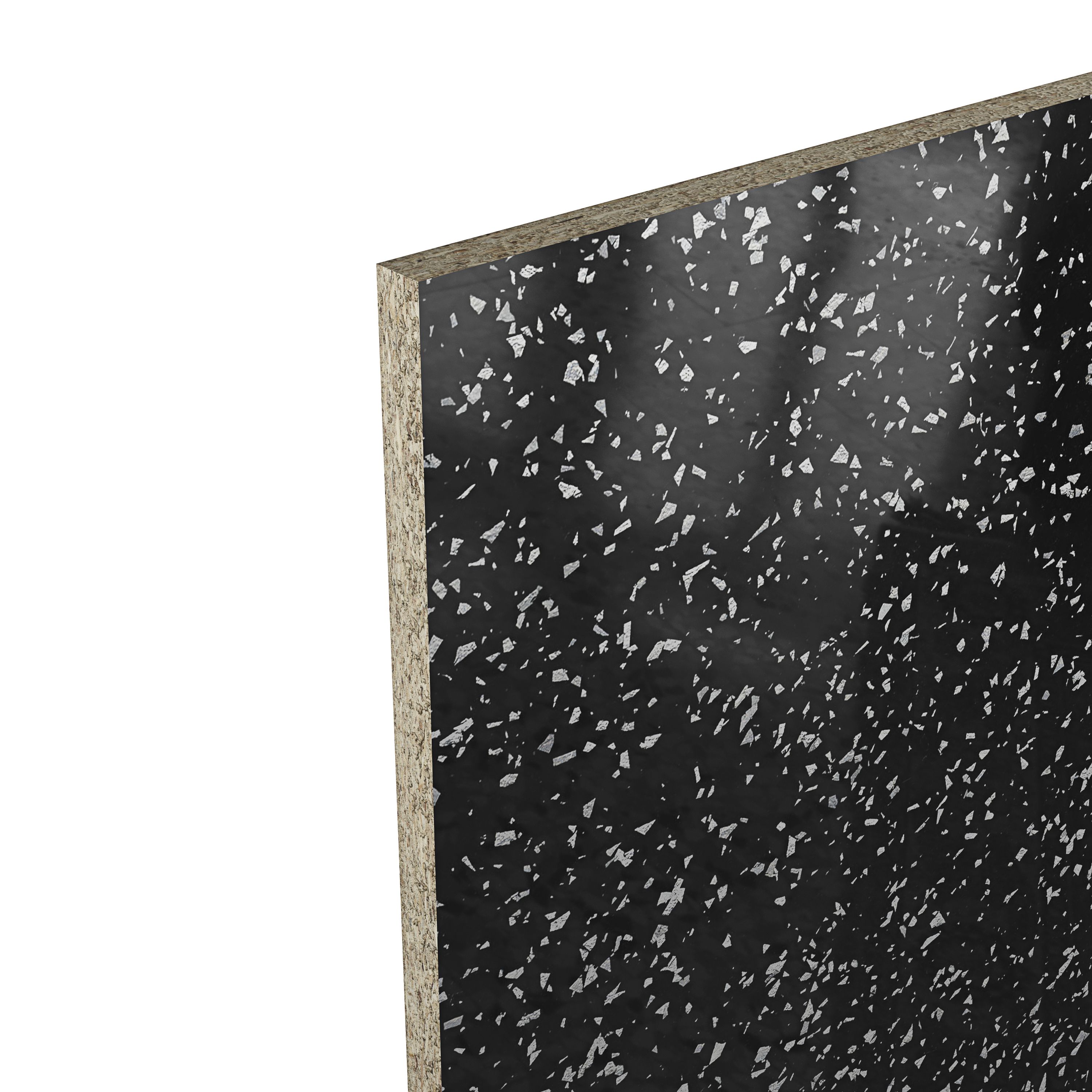 GoodHome Black & white Star sparkle effect Paper & resin Back panel,  (H)600mm (W)2000mm (T)3mm