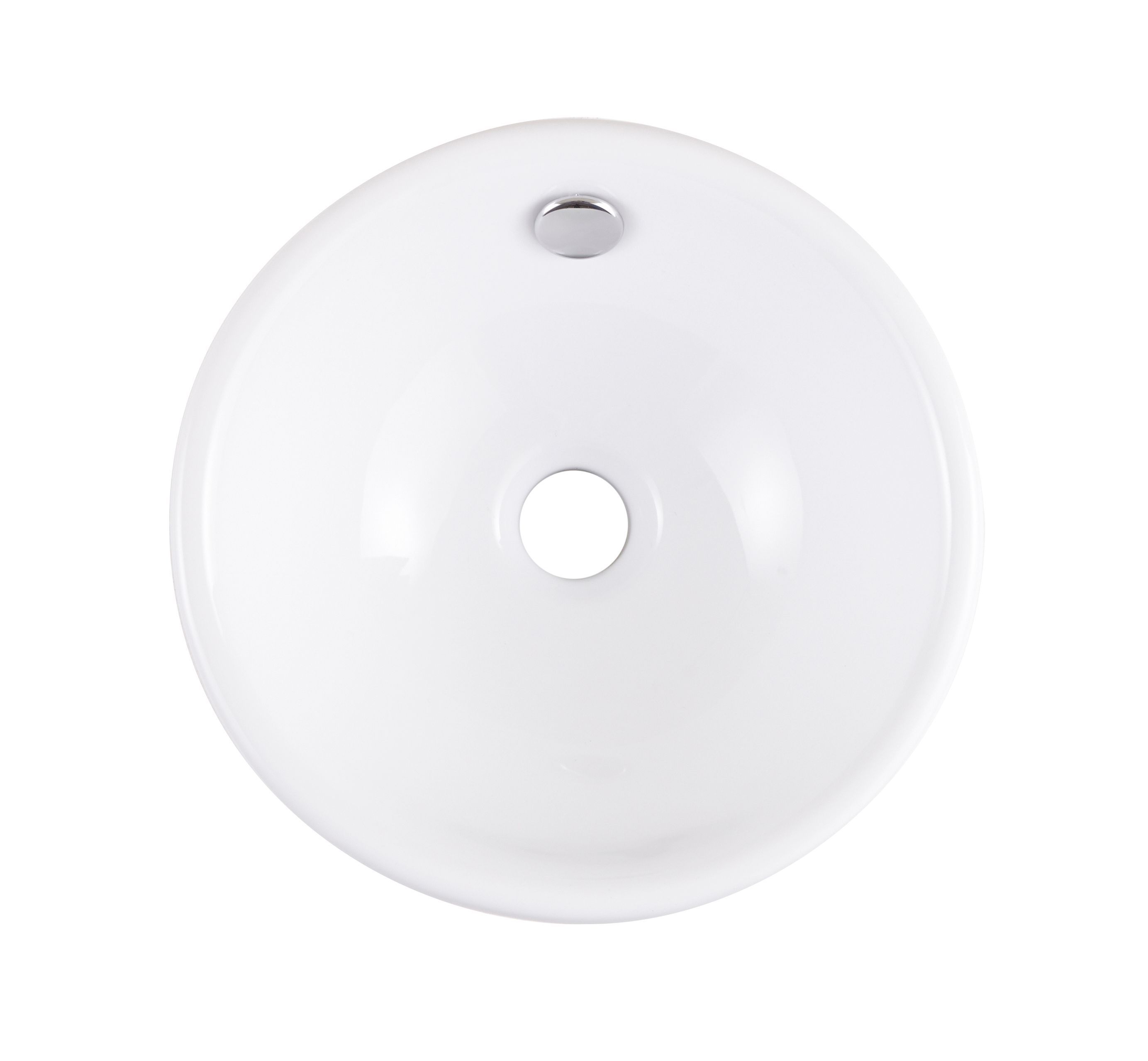 GoodHome Blanca Gloss White Round Counter top Basin (W)31cm